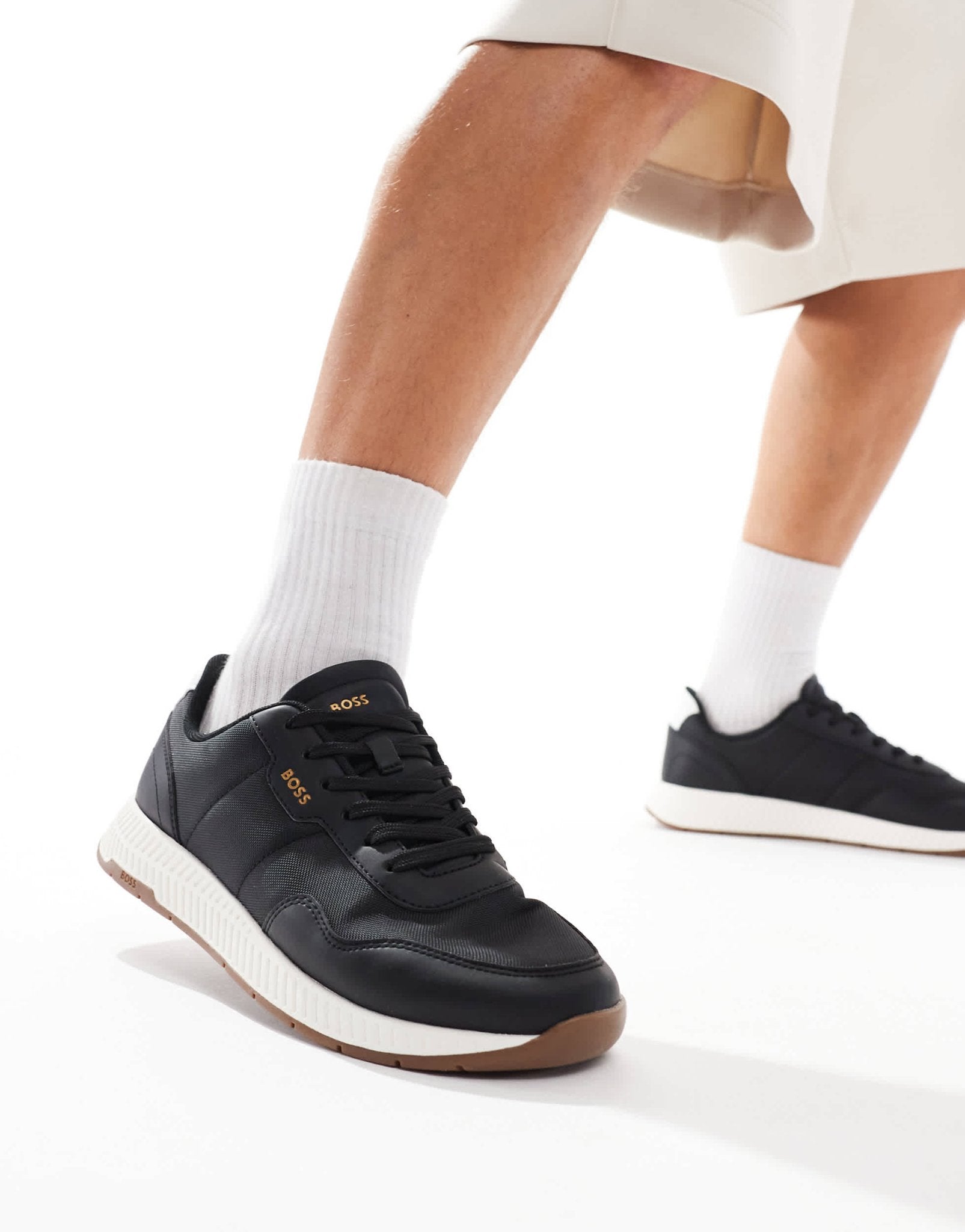 BOSS titanium runn trainers in black with gumsole - ASOS Sample Sale EU Store