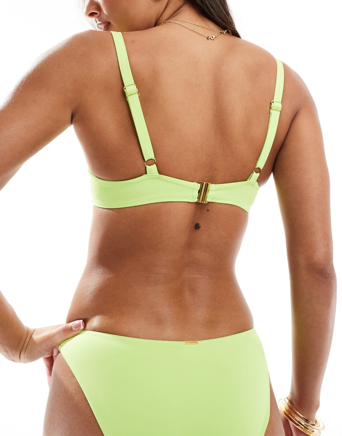 Boux Avenue Jamaica plunge bikini top in lime - ASOS Sample Sale EU Store