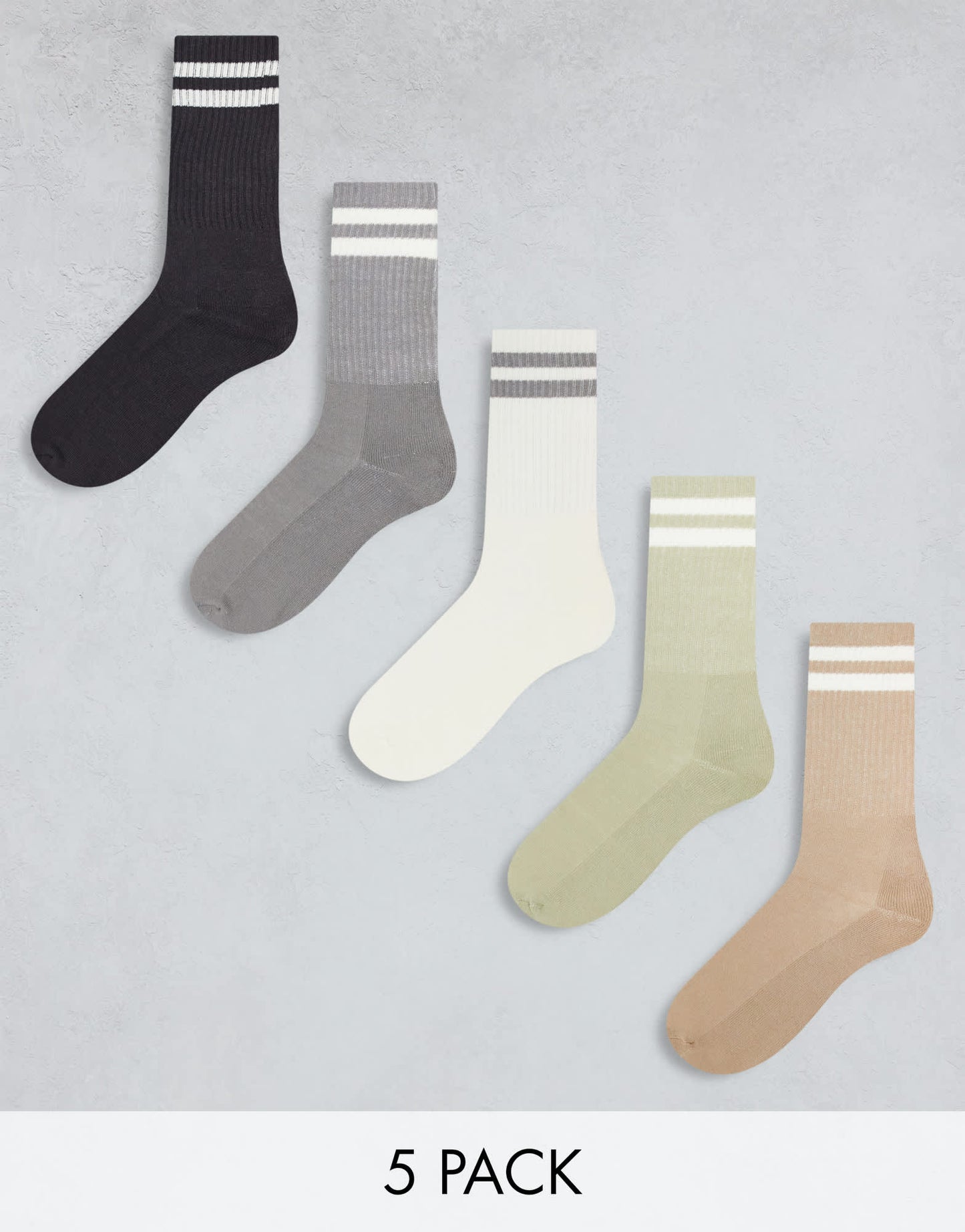 Brave Soul 5 pack stripe sport socks in multi - ASOS Sample Sale EU Store