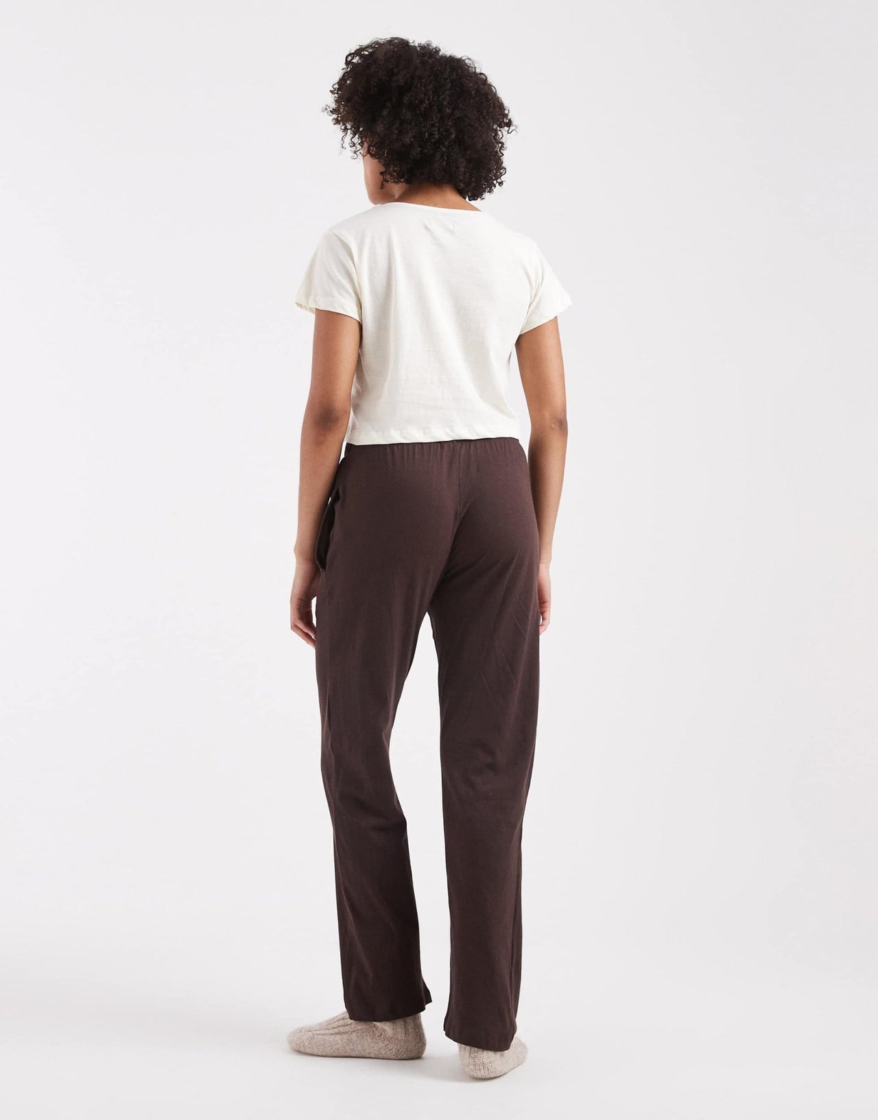Brave Soul Christmas sausage dog t-shirt and trouser pyjama set in ecru and brown - ASOS Sample Sale EU Store