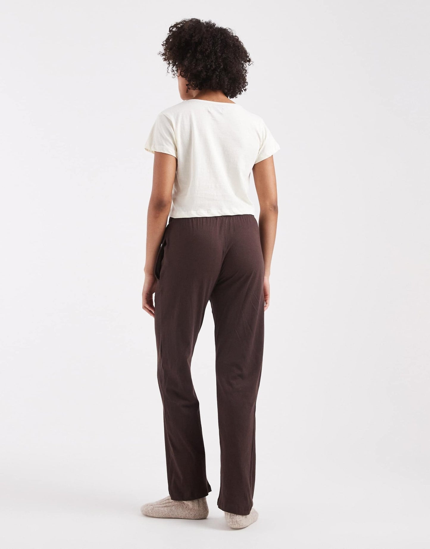 Brave Soul Christmas sausage dog t-shirt and trouser pyjama set in ecru and brown - ASOS Sample Sale EU Store