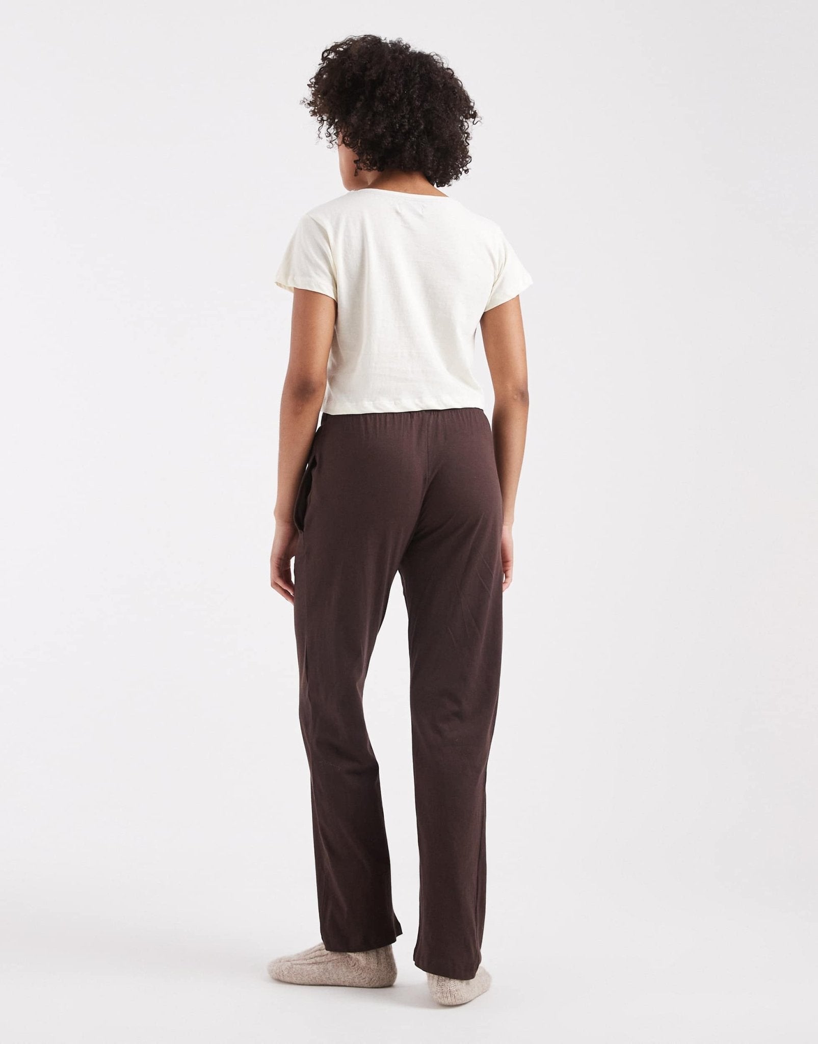 Brave Soul Christmas sausage dog t-shirt and trouser pyjama set in ecru and brown - ASOS Sample Sale EU Store