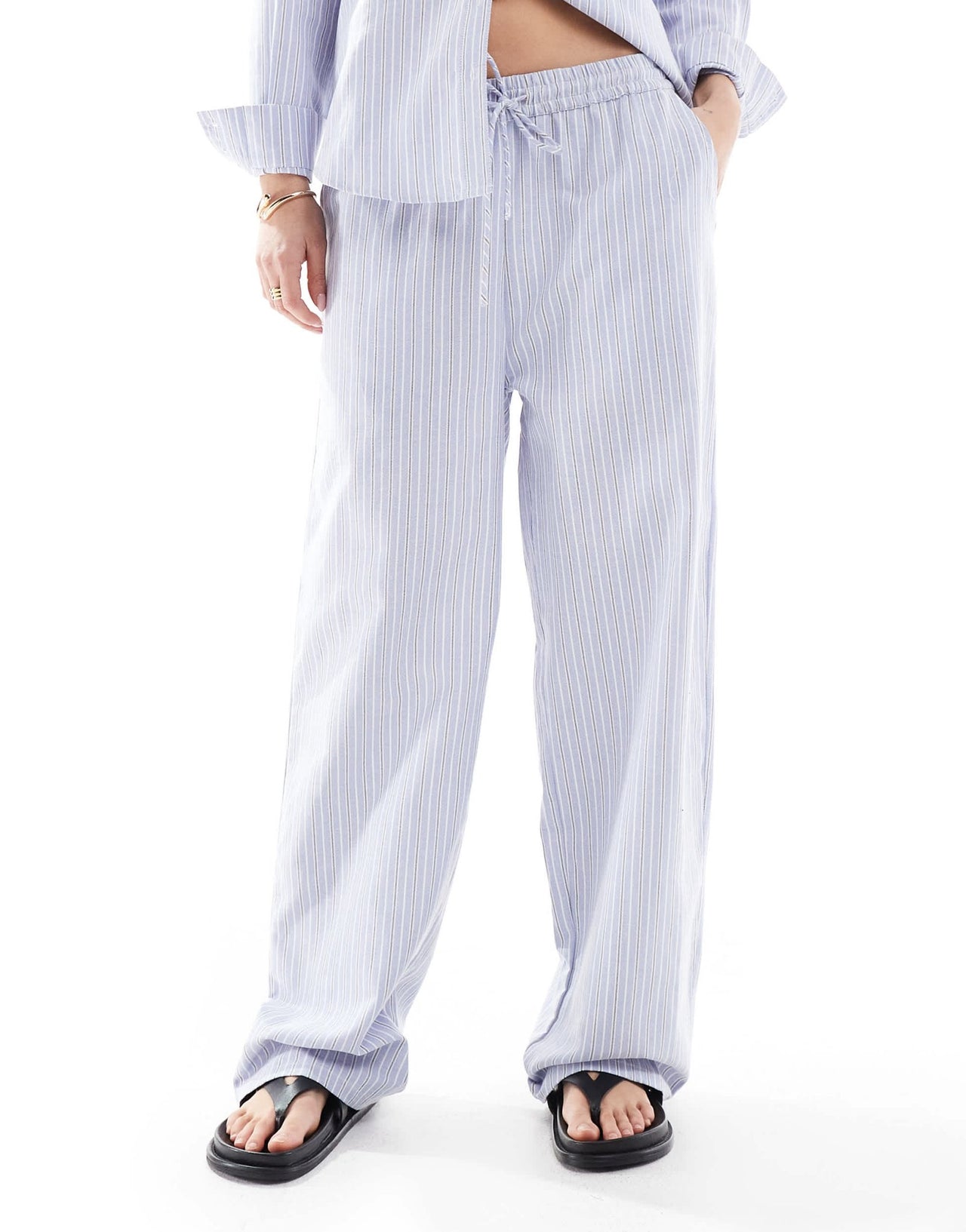 Brave Soul Co - ord blue and white stripe trousers - ASOS Sample Sale EU Store