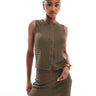 Gilet coordinato Brave Soul testurizzato con bottoni marrone