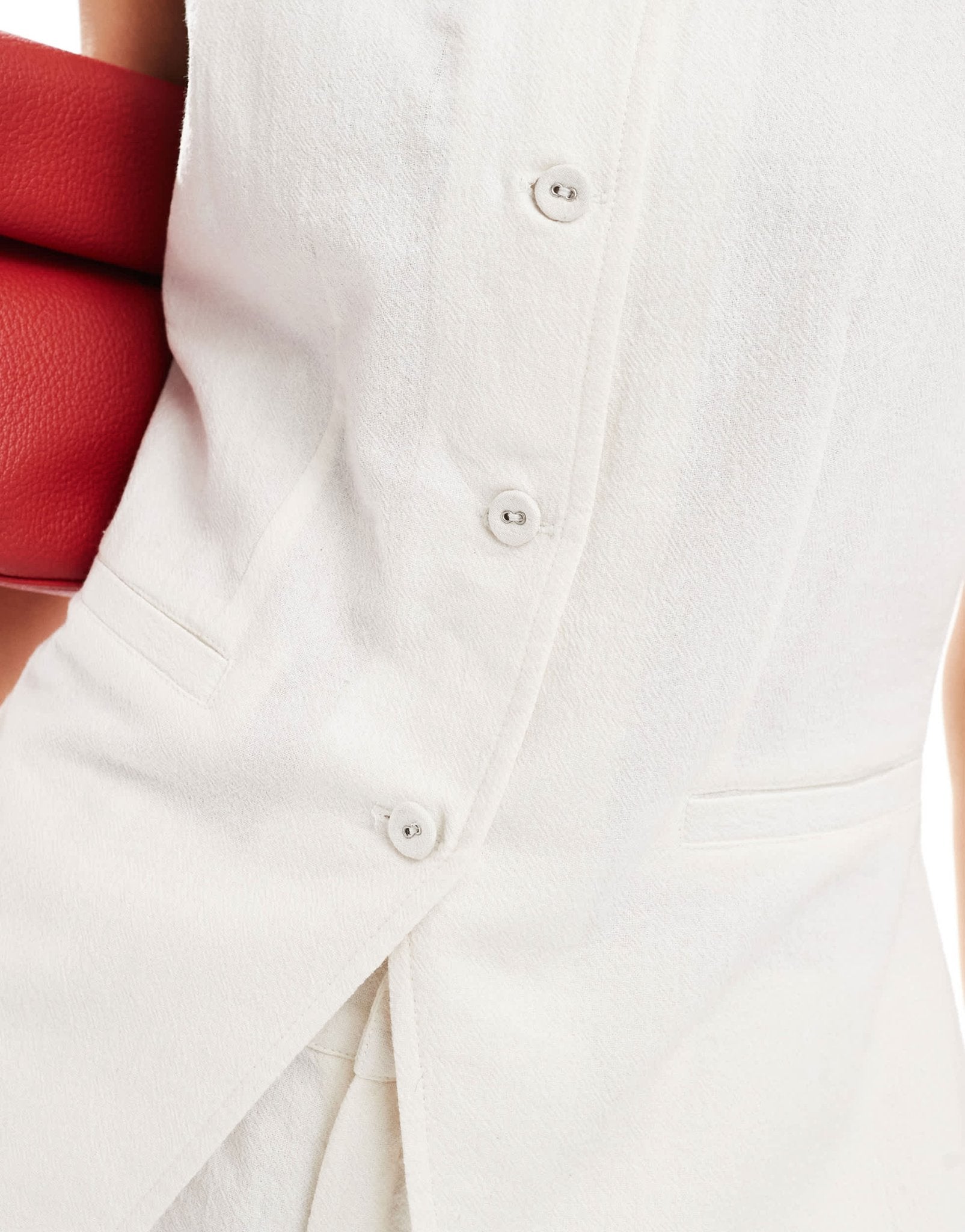 Brave Soul Co - ord textured waistcoat in cream - ASOS Sample Sale EU Store