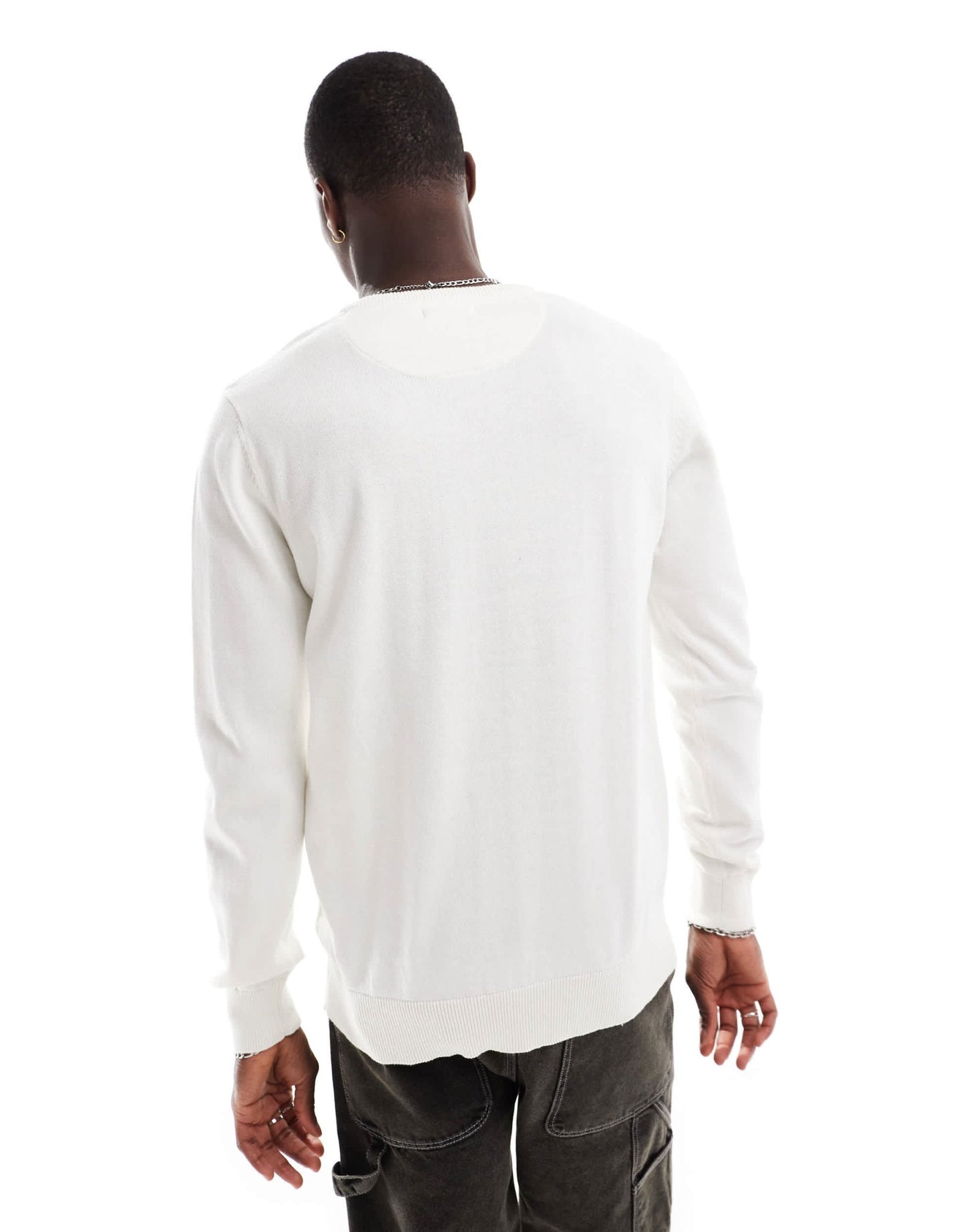 Brave Soul crew neck jumper in vintage white - ASOS Sample Sale EU Store