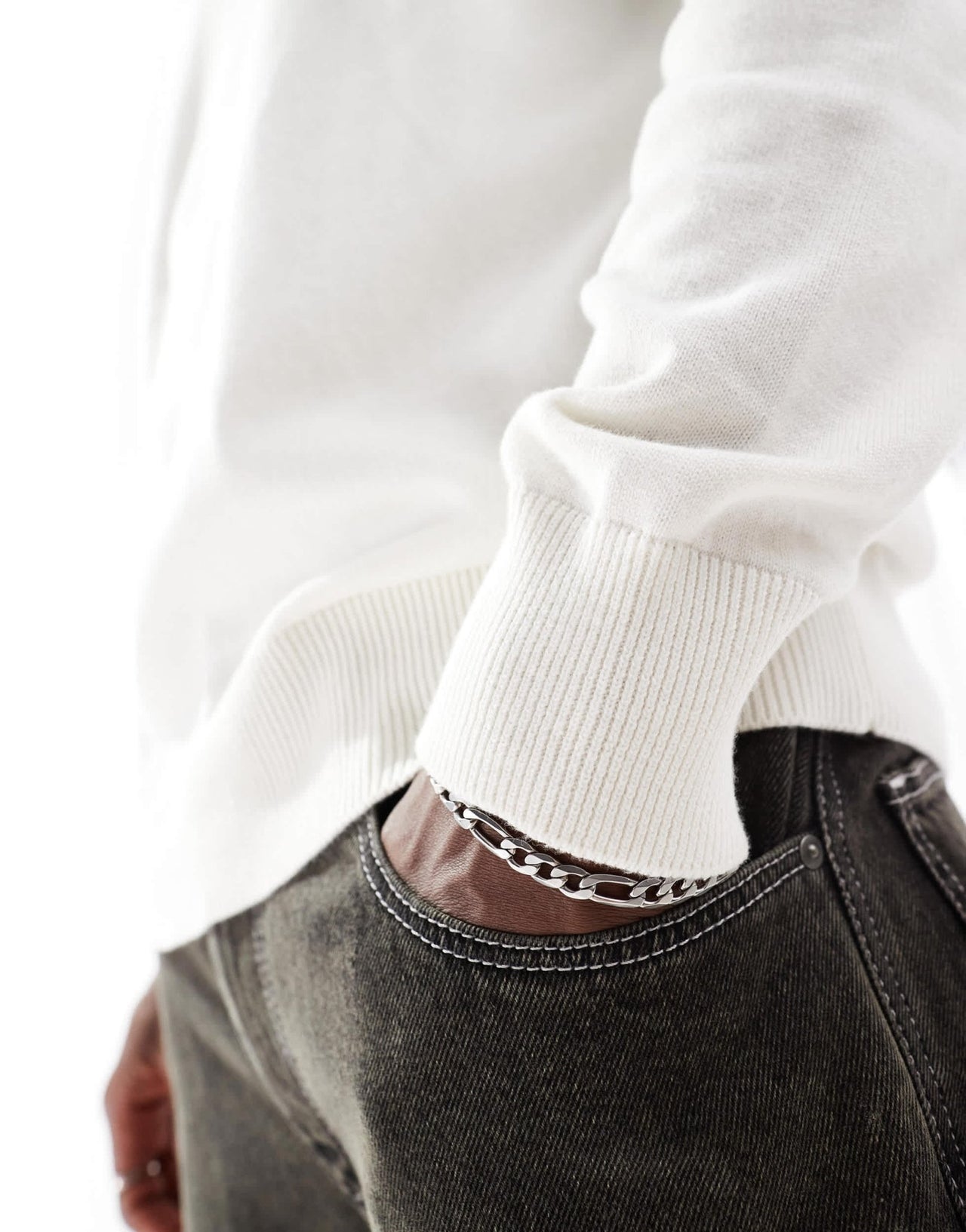 Brave Soul crew neck jumper in vintage white - ASOS Sample Sale EU Store