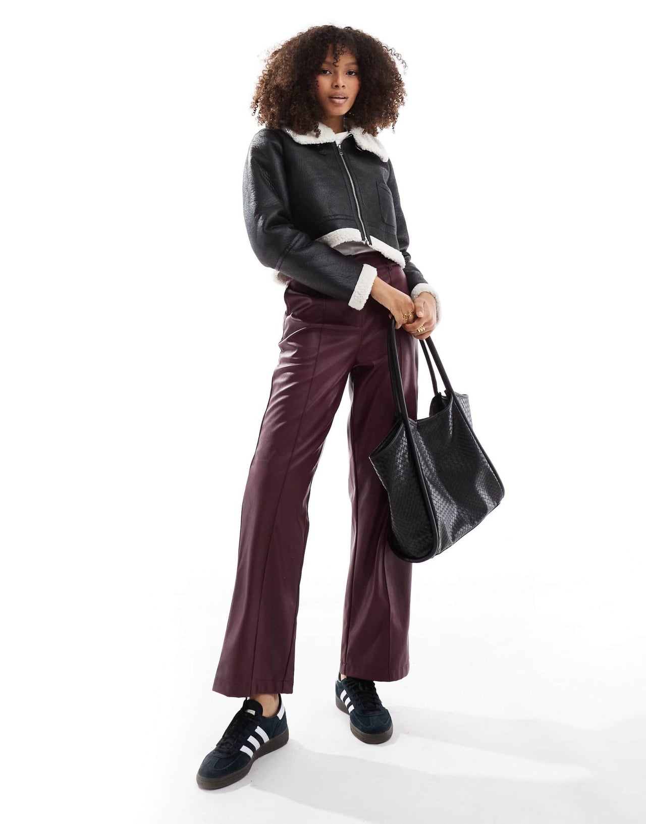 Brave Soul cropped bonded aviator jacket in black - ASOS Sample Sale EU Store