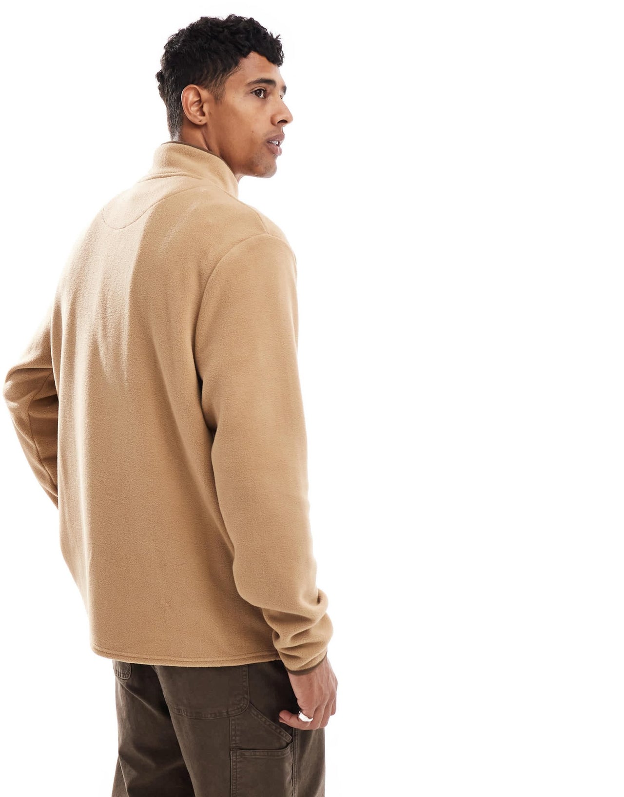Brave Soul funnel neck fleece with contrast detail in tan - ASOS Sample Sale EU Store