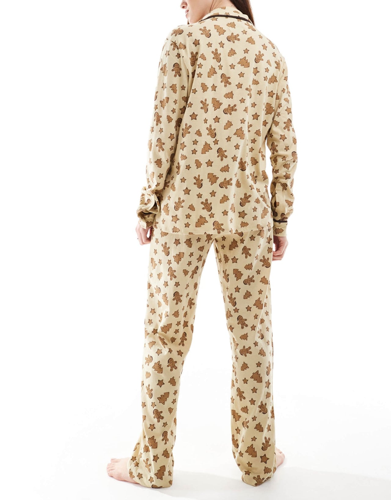 Brave Soul gingerbread print pyjama set in yellow - ASOS Sample Sale EU Store