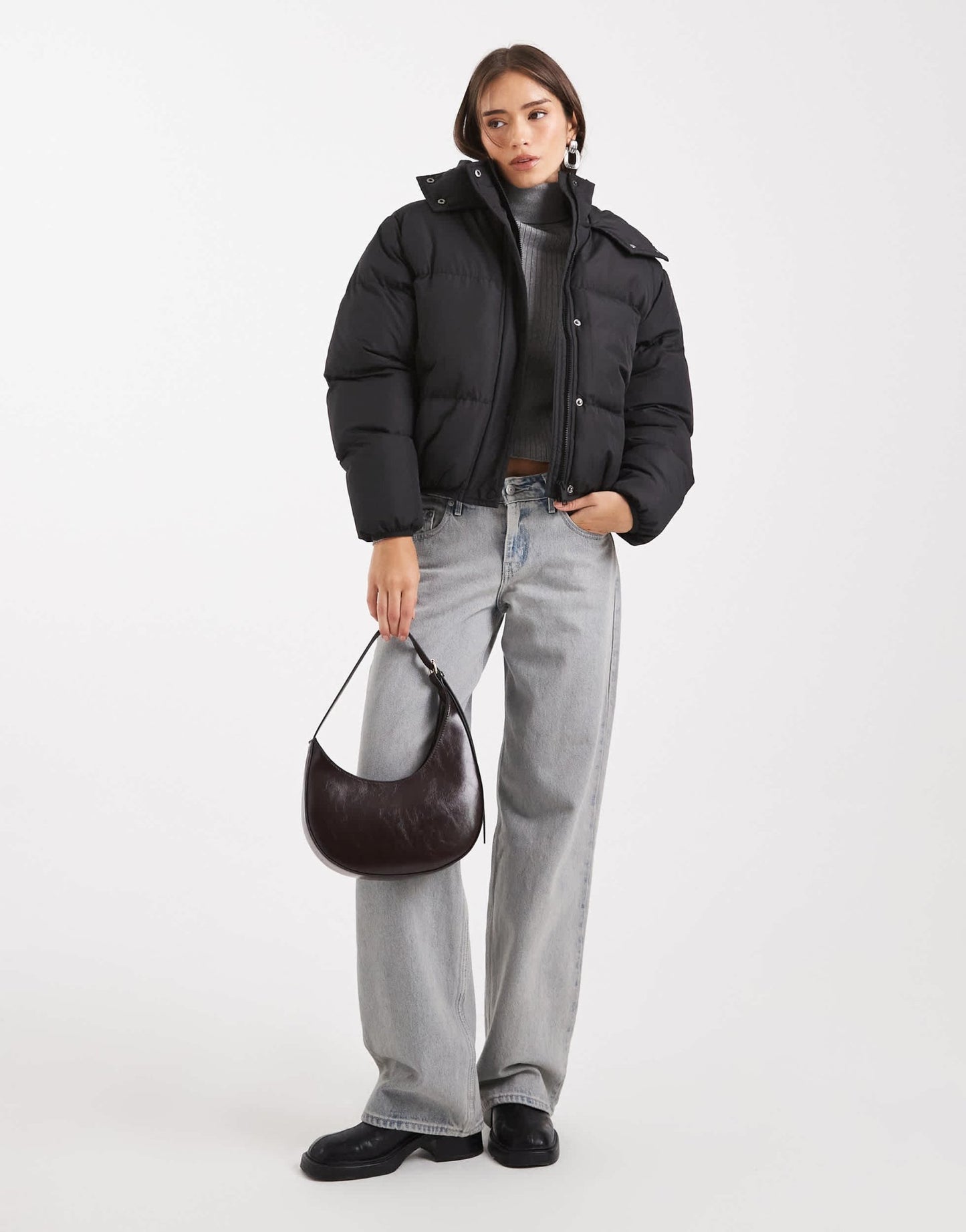 Brave Soul hooded puffer jacket in black - ASOS Sample Sale EU Store