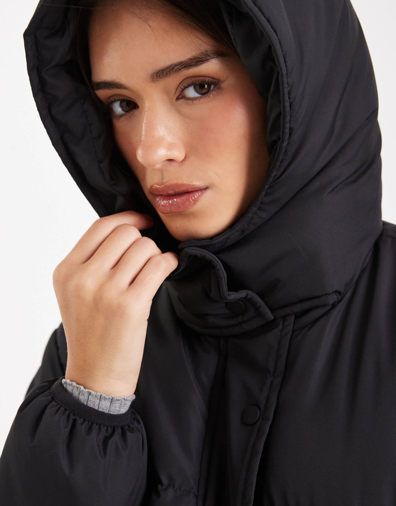 Brave Soul hooded puffer jacket in black - ASOS Sample Sale EU Store