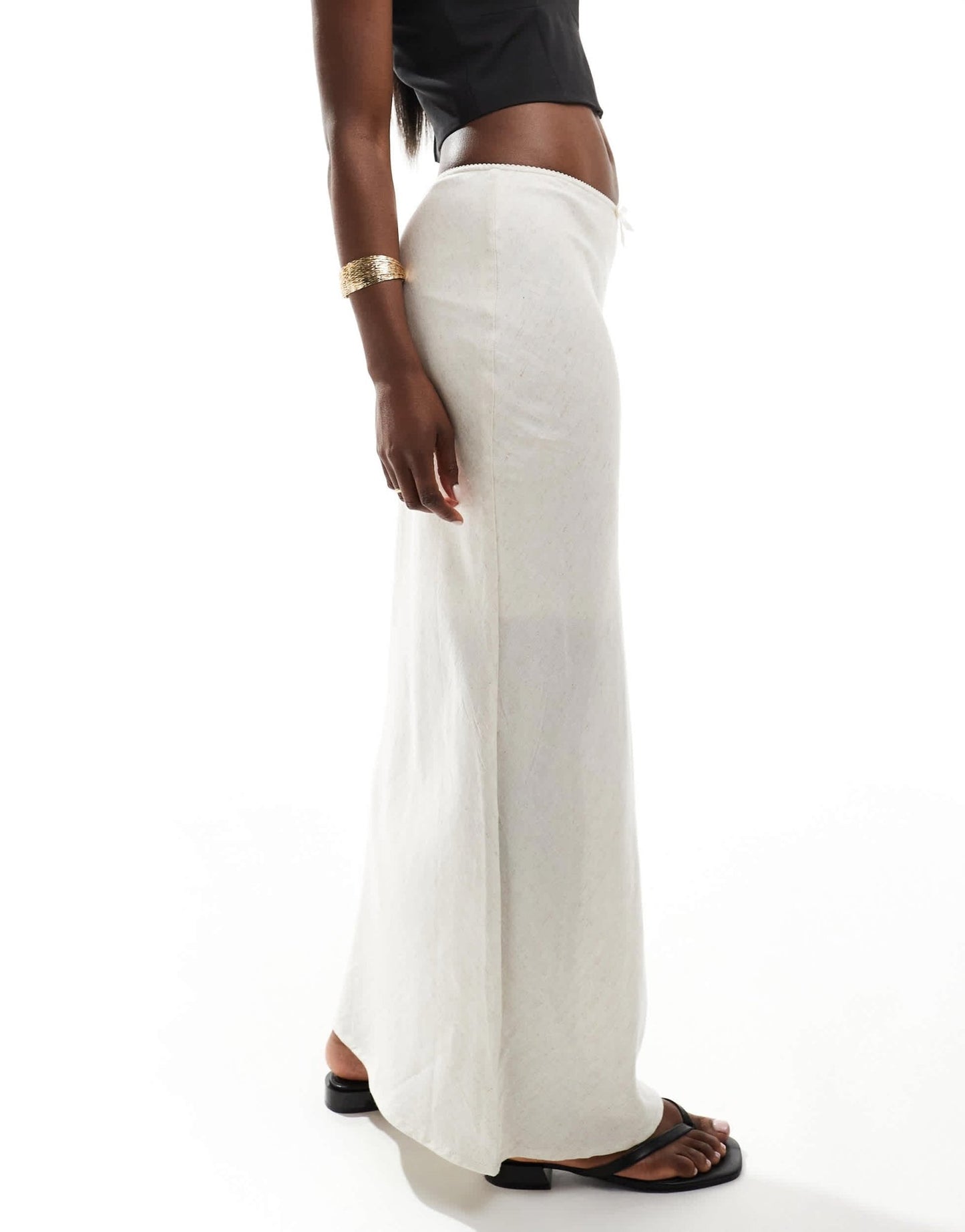 Brave Soul linen look maxi skirt in stone - ASOS Sample Sale EU Store