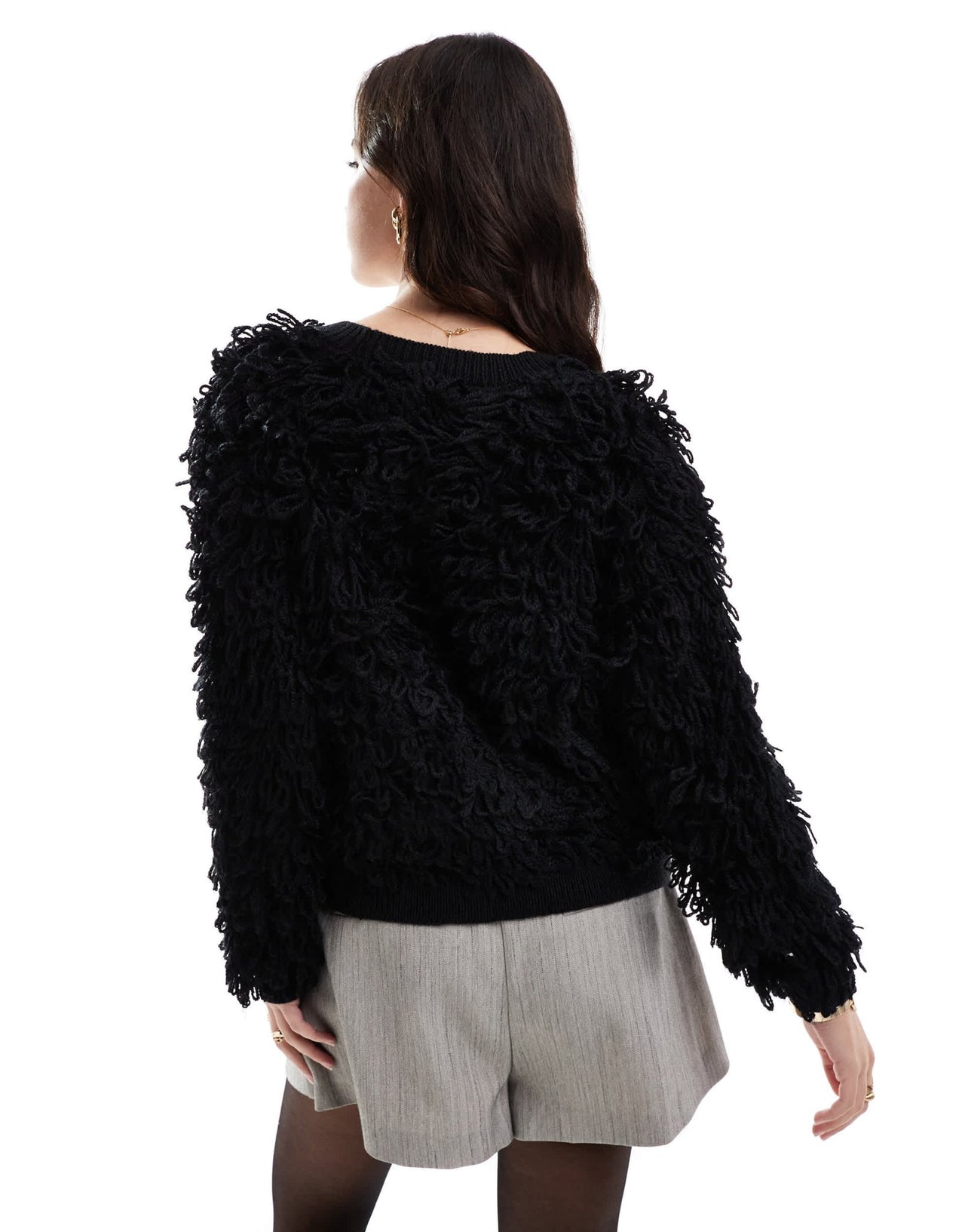 Brave Soul loopy knit zip through cardigan in black - ASOS Sample Sale EU Store