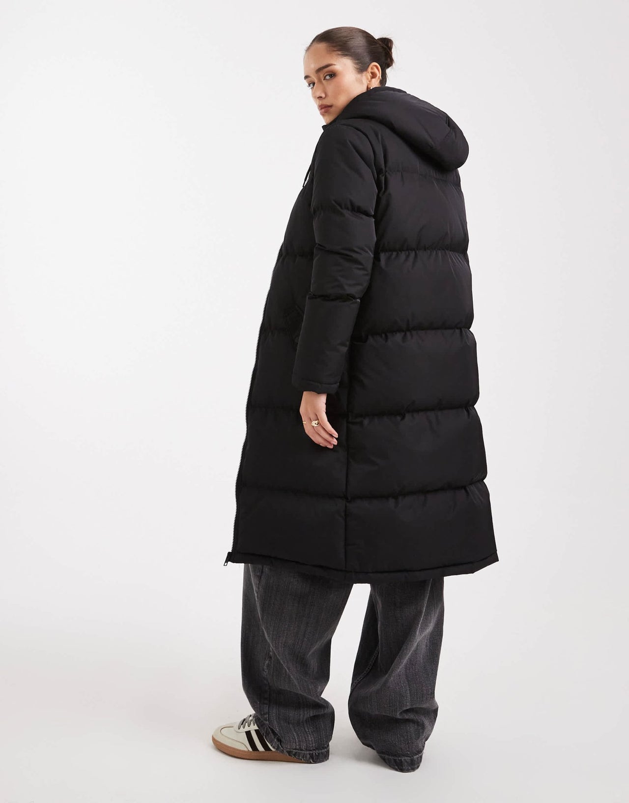 Brave Soul midi puffer coat in black - ASOS Sample Sale EU Store