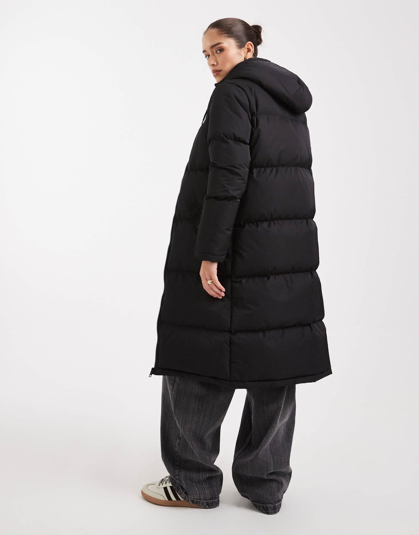 Brave Soul midi puffer coat in black - ASOS Sample Sale EU Store