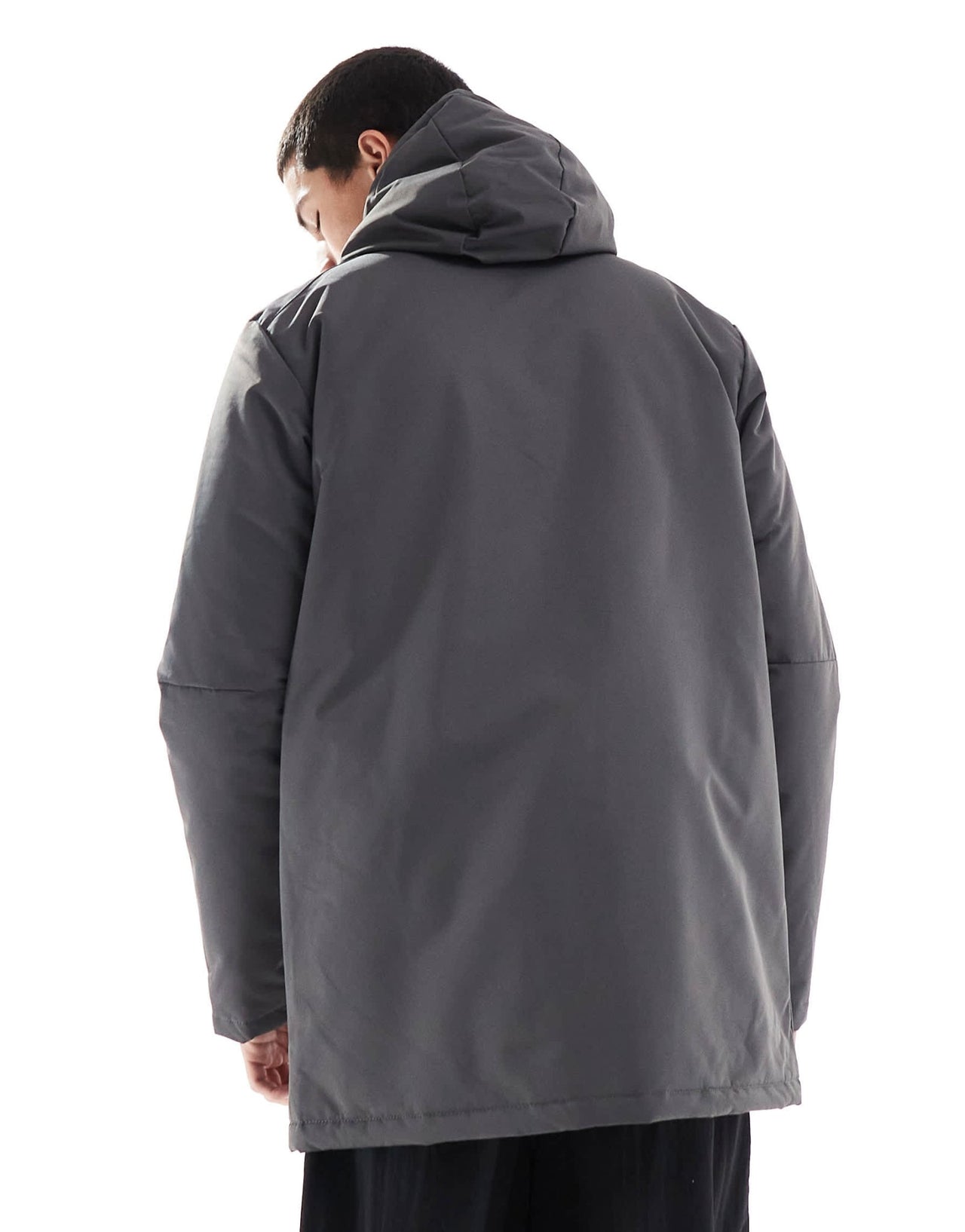 Brave Soul parka jacket with hood and concealed zip in grey - ASOS Sample Sale EU Store