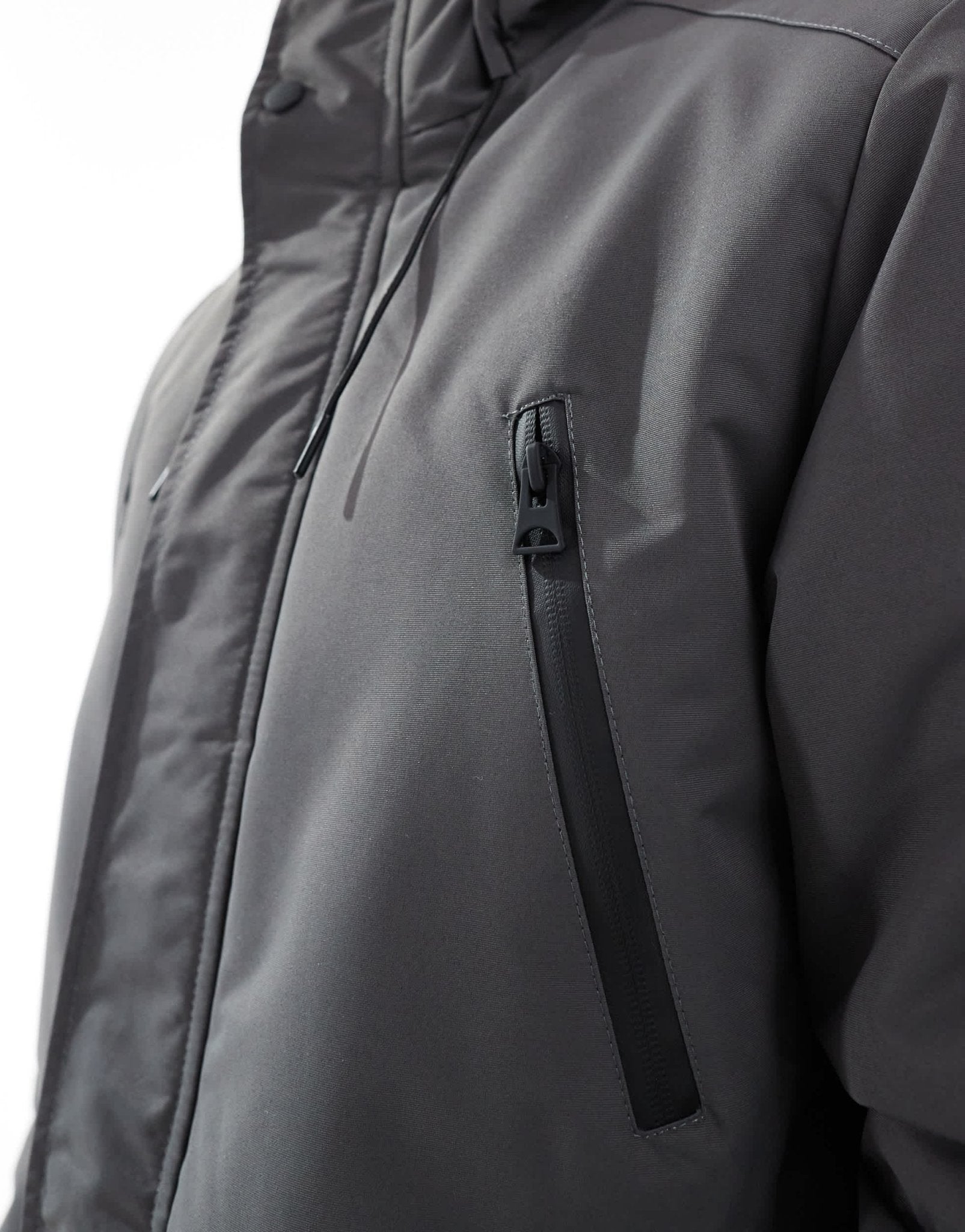 Brave Soul parka jacket with hood and concealed zip in grey - ASOS Sample Sale EU Store