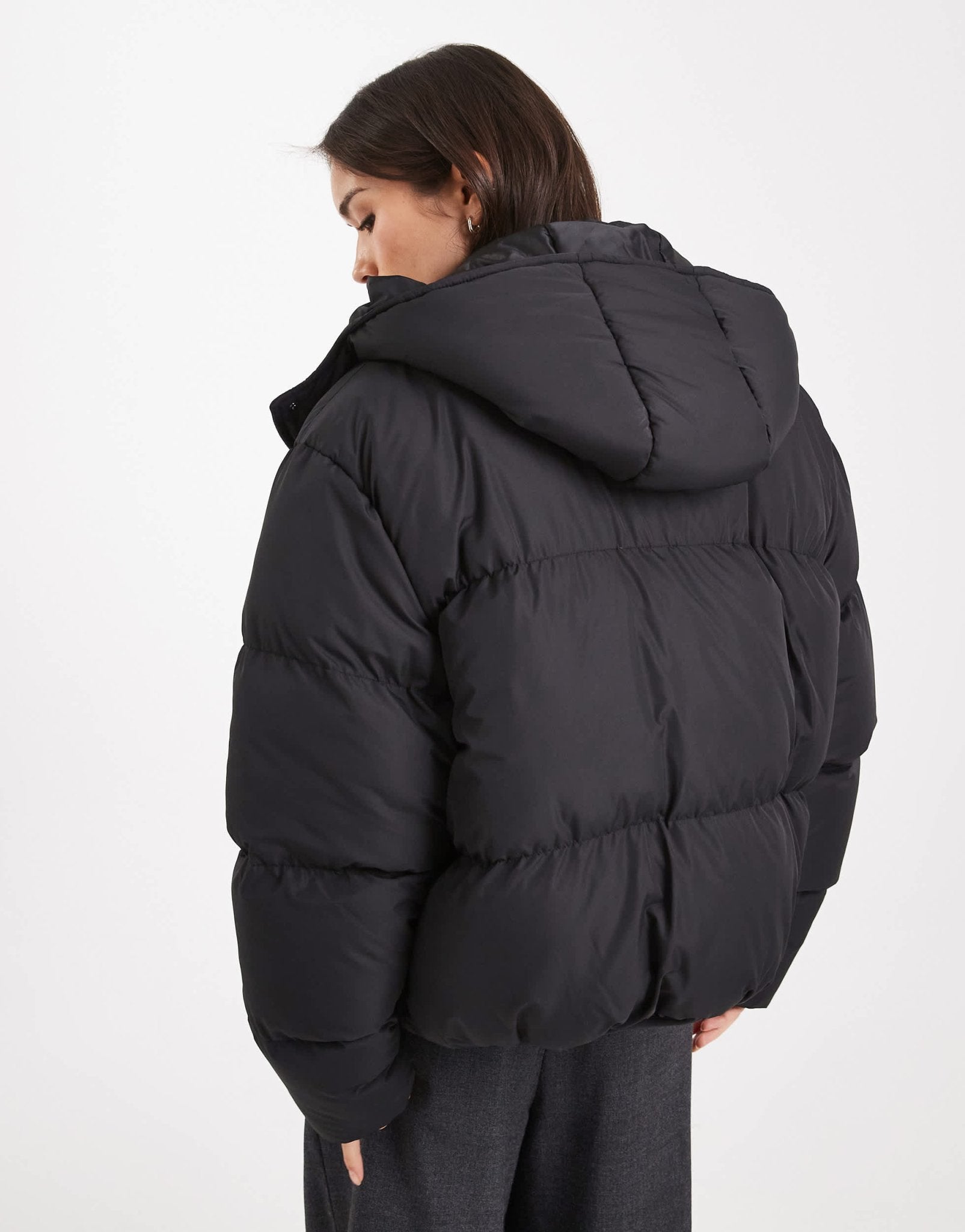 Brave Soul Plus hooded puffer jacket in black - ASOS Sample Sale EU Store
