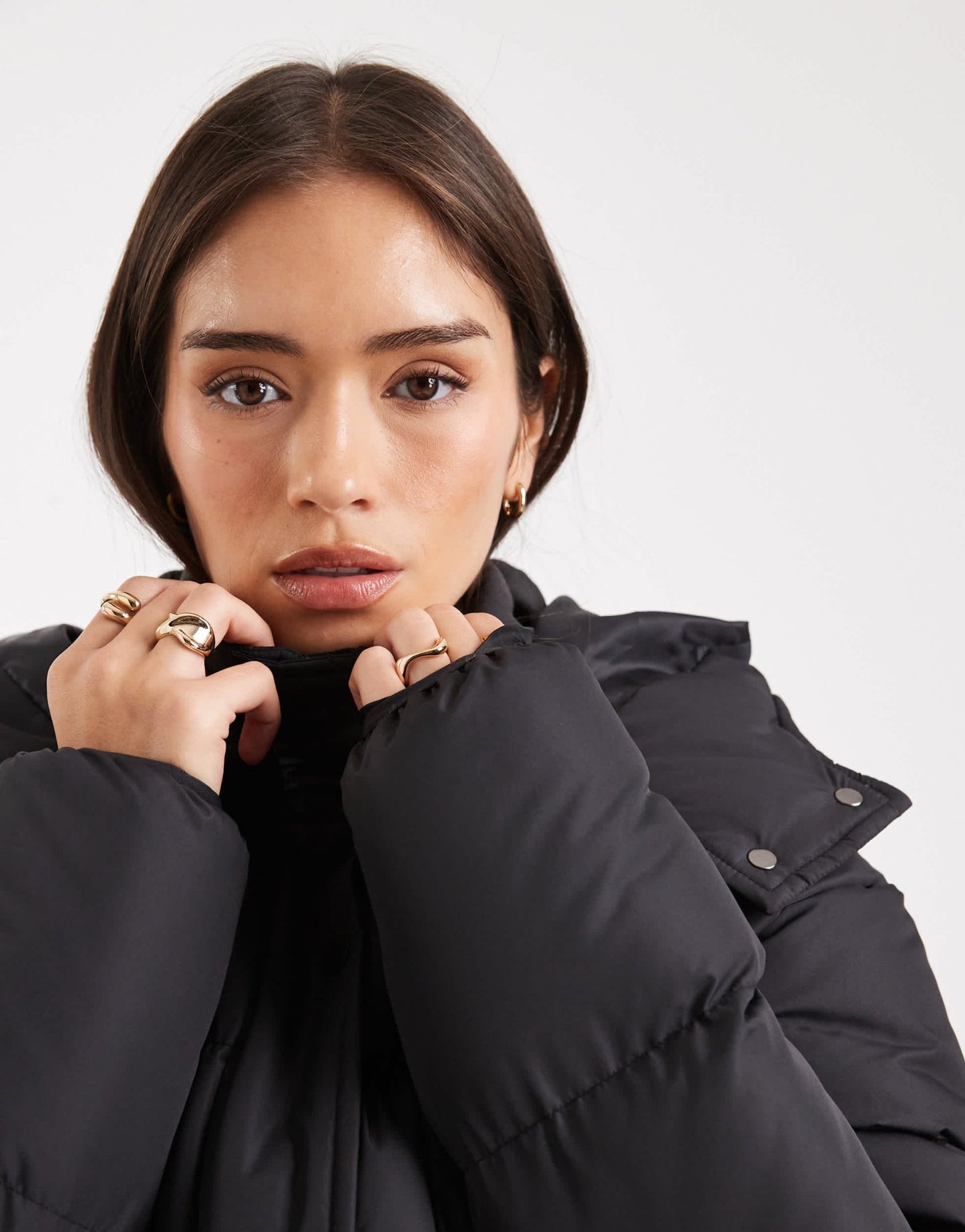 Brave Soul Plus hooded puffer jacket in black - ASOS Sample Sale EU Store