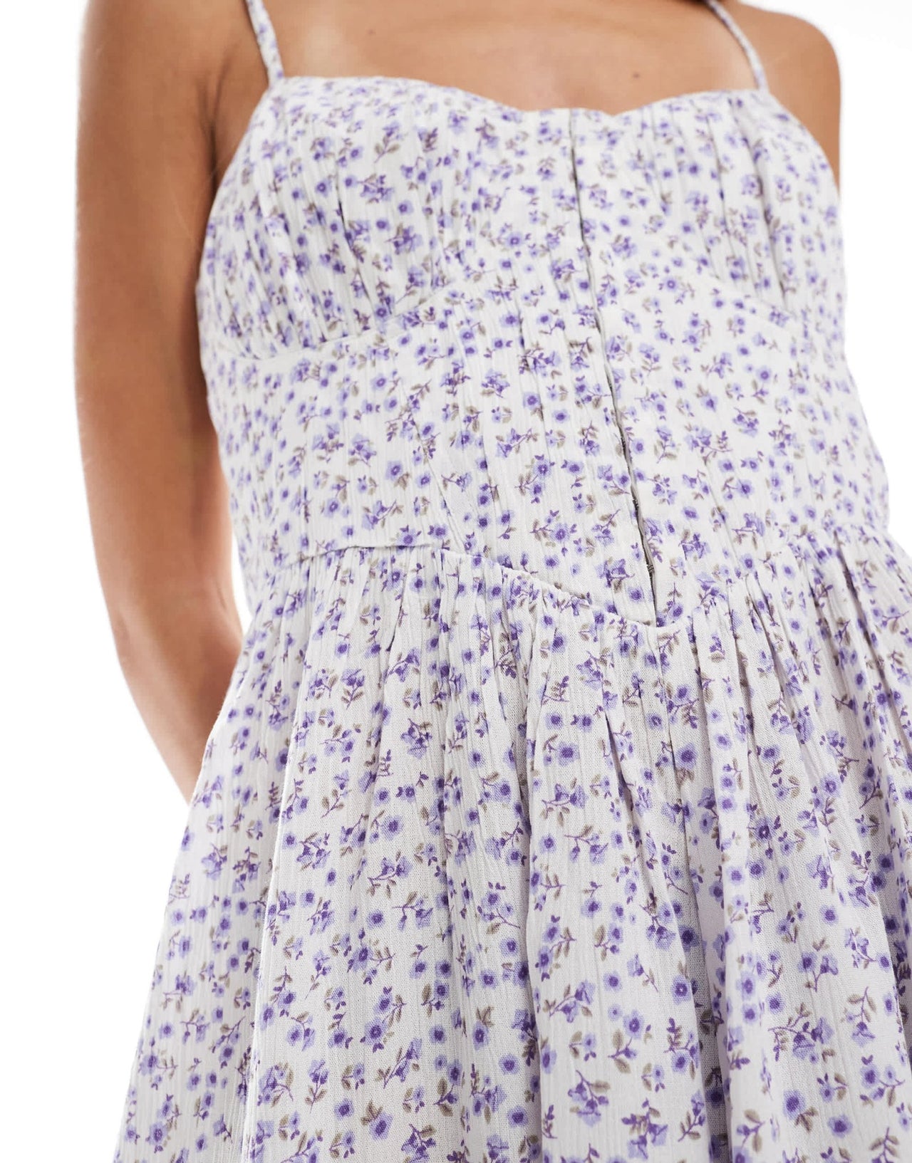 Brave Soul purple ditsy print corset playsuit - ASOS Sample Sale EU Store