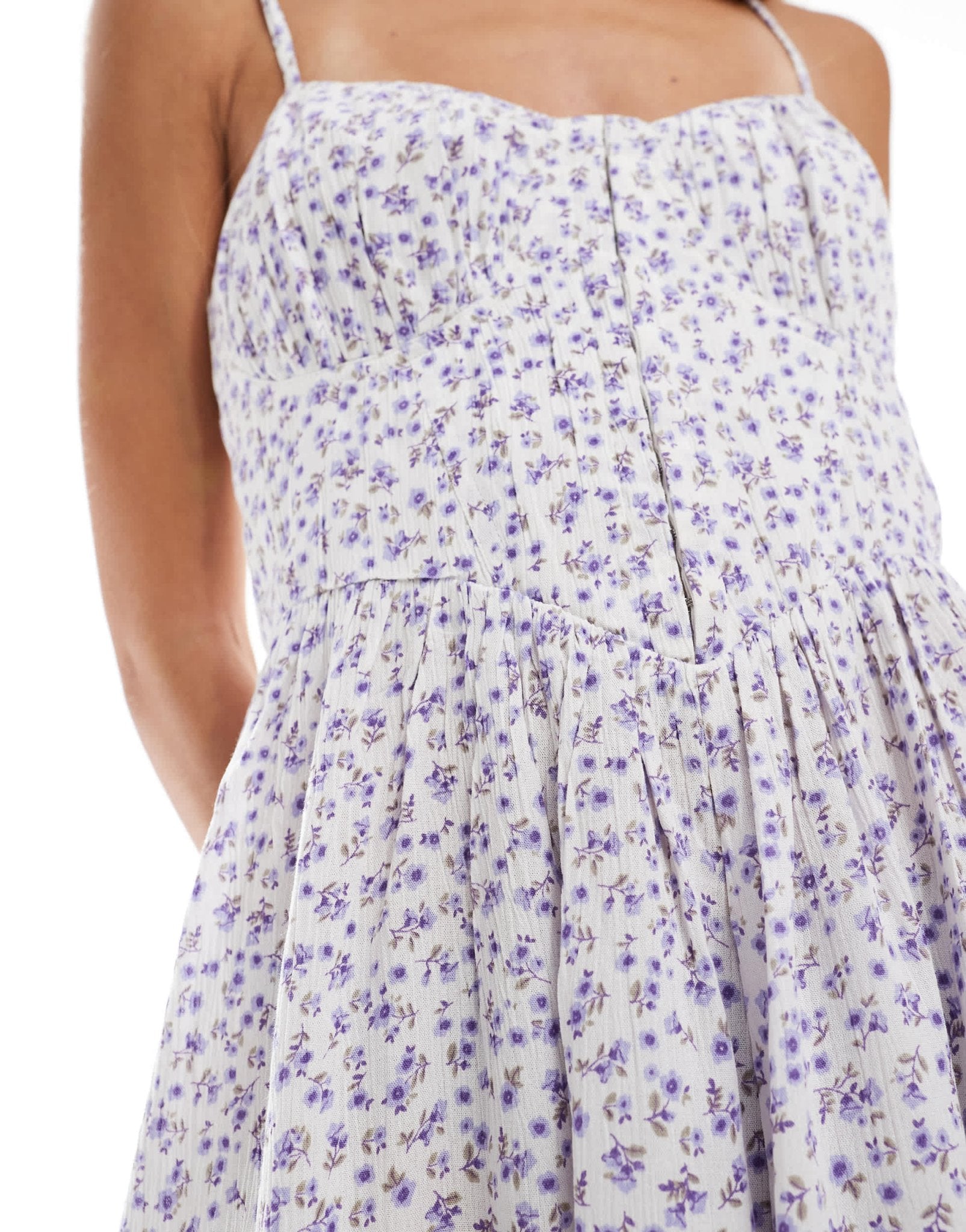 Brave Soul purple ditsy print corset playsuit - ASOS Sample Sale EU Store
