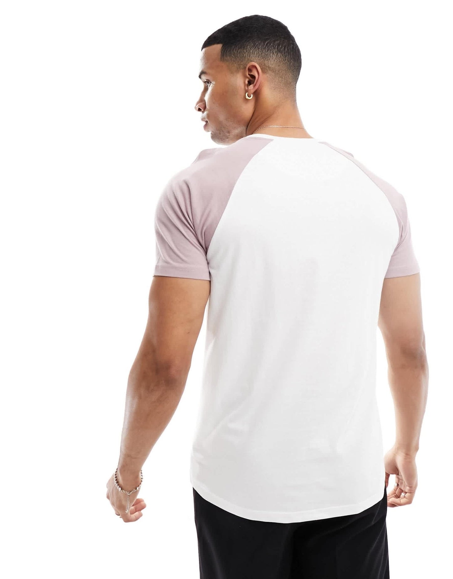 Brave Soul raglan t-shirt in white & purple - ASOS Sample Sale EU Store