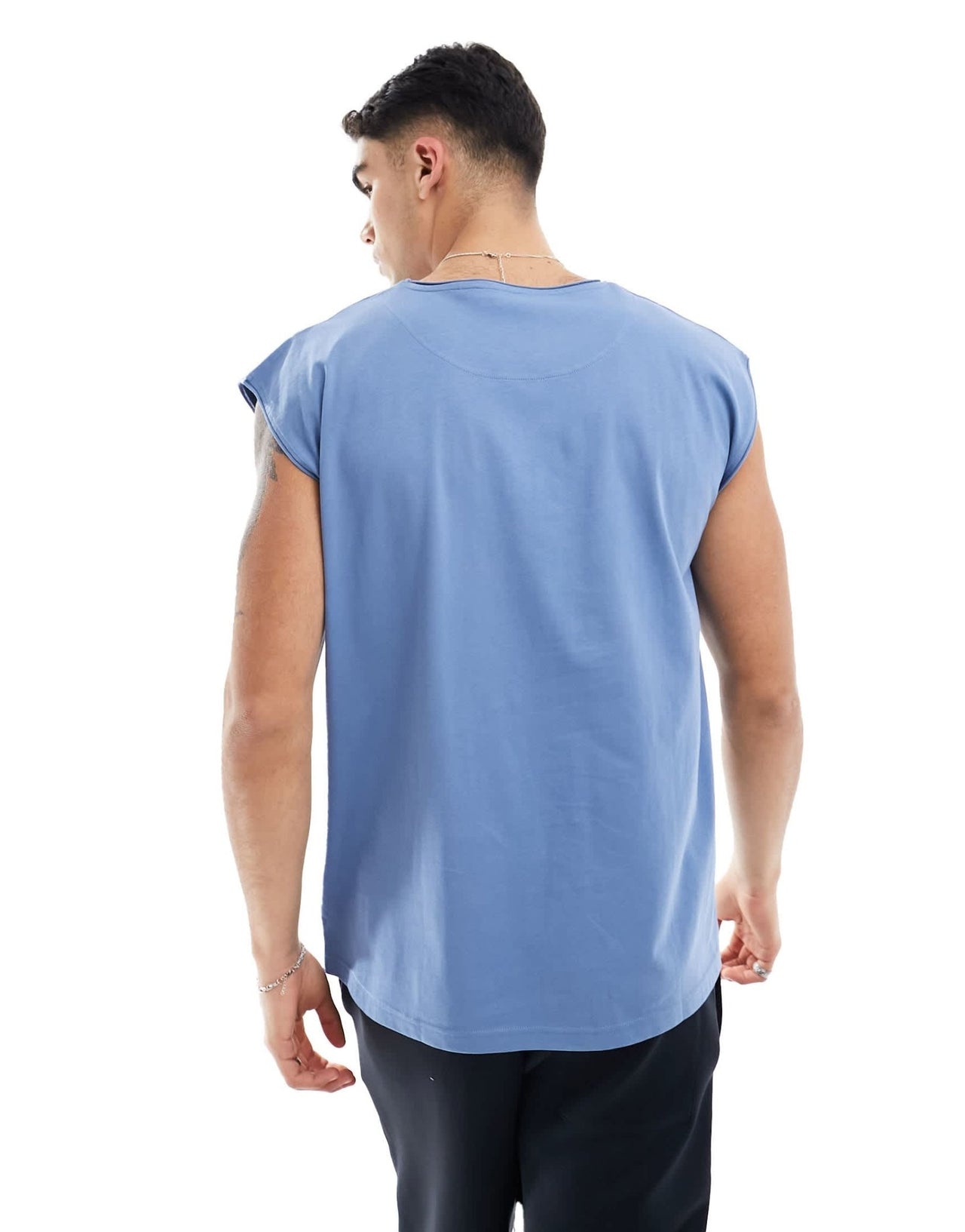 Brave Soul raw edge vest in coronet blue - ASOS Sample Sale EU Store