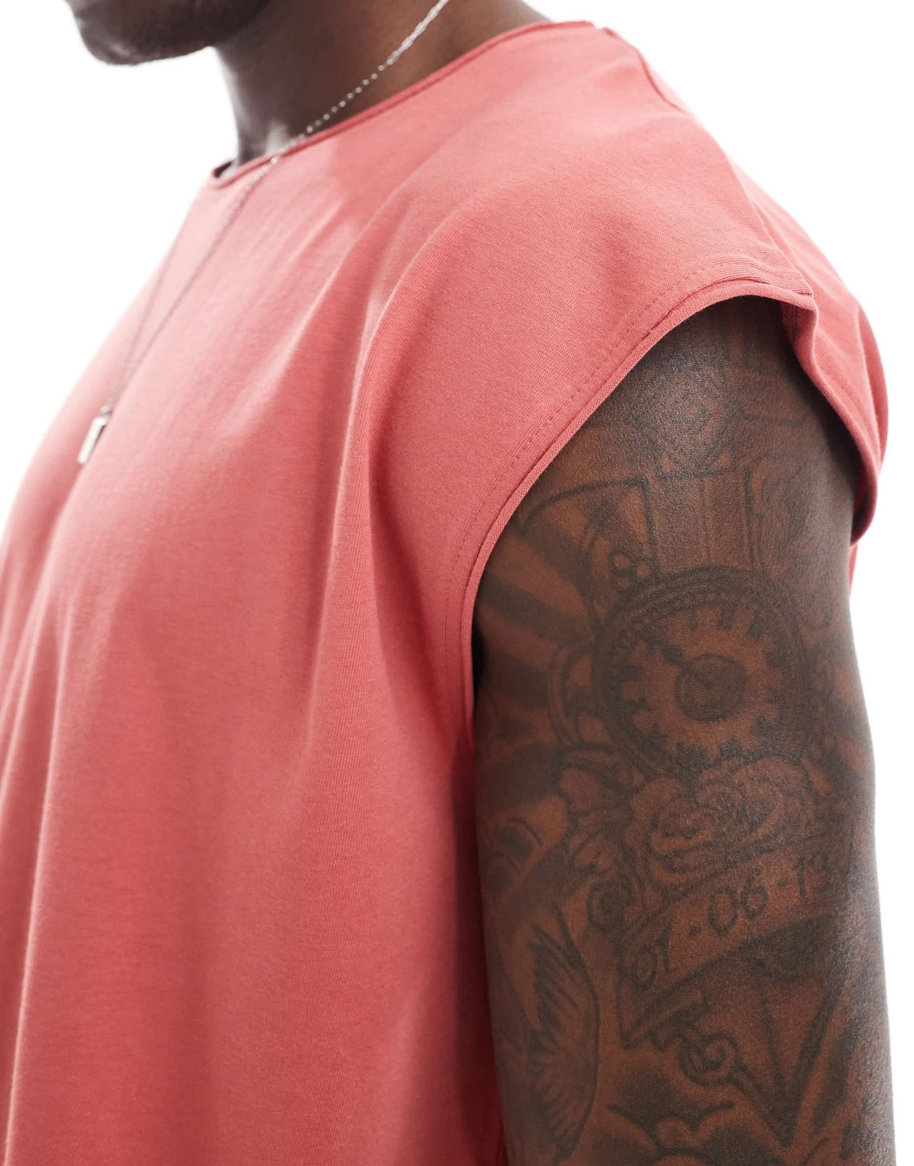 Brave Soul raw edge vest in mineral red - ASOS Sample Sale EU Store
