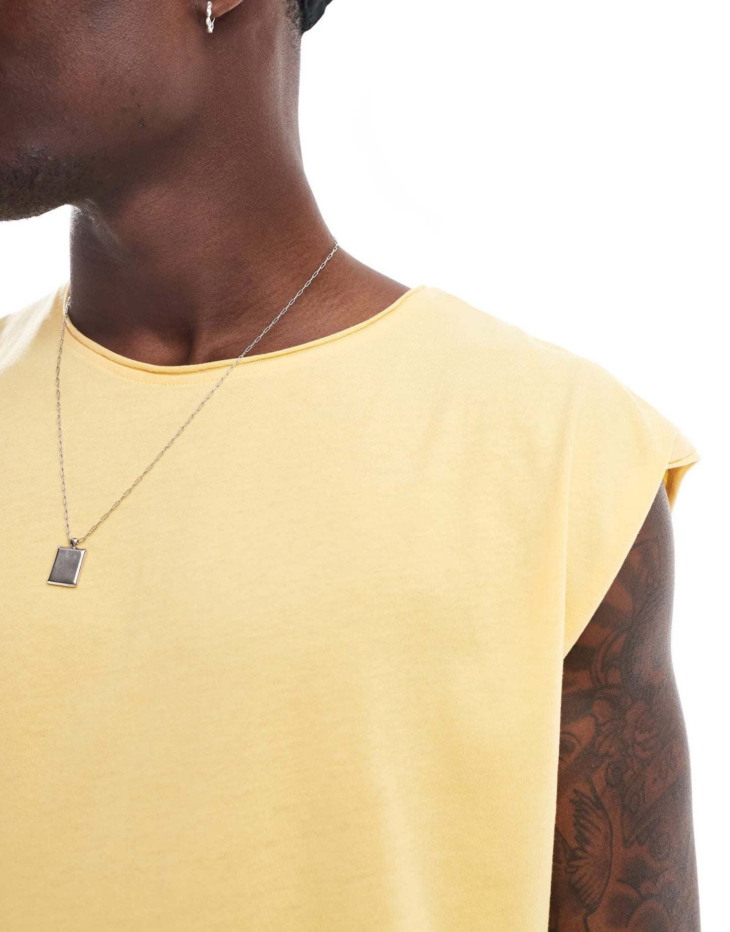 Brave Soul raw edge vest in pineapple yellow - ASOS Sample Sale EU Store