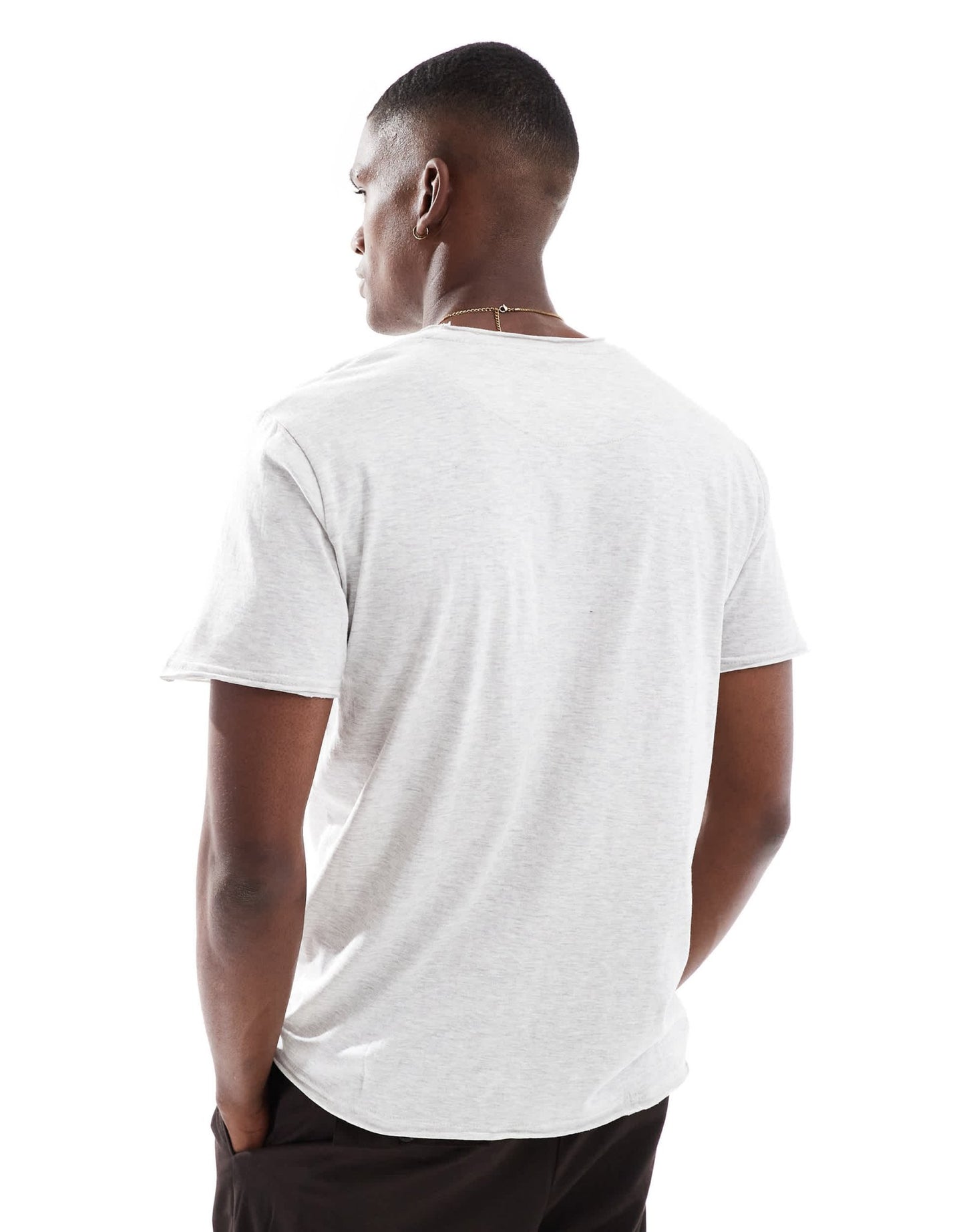 Brave Soul short sleeve t-shirt with raw hem in ecru - ASOS Sample Sale EU Store