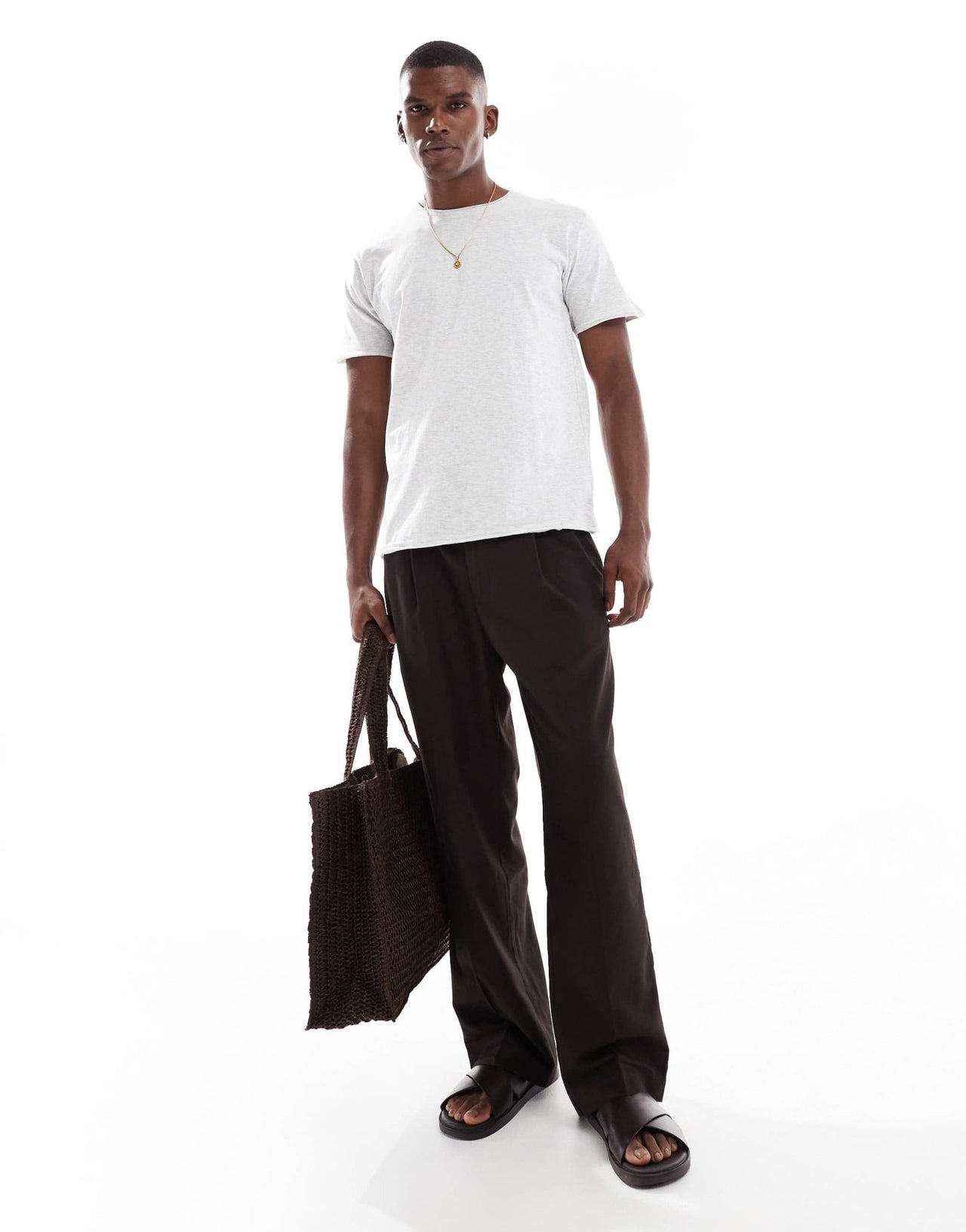 Brave Soul short sleeve t-shirt with raw hem in ecru - ASOS Sample Sale EU Store