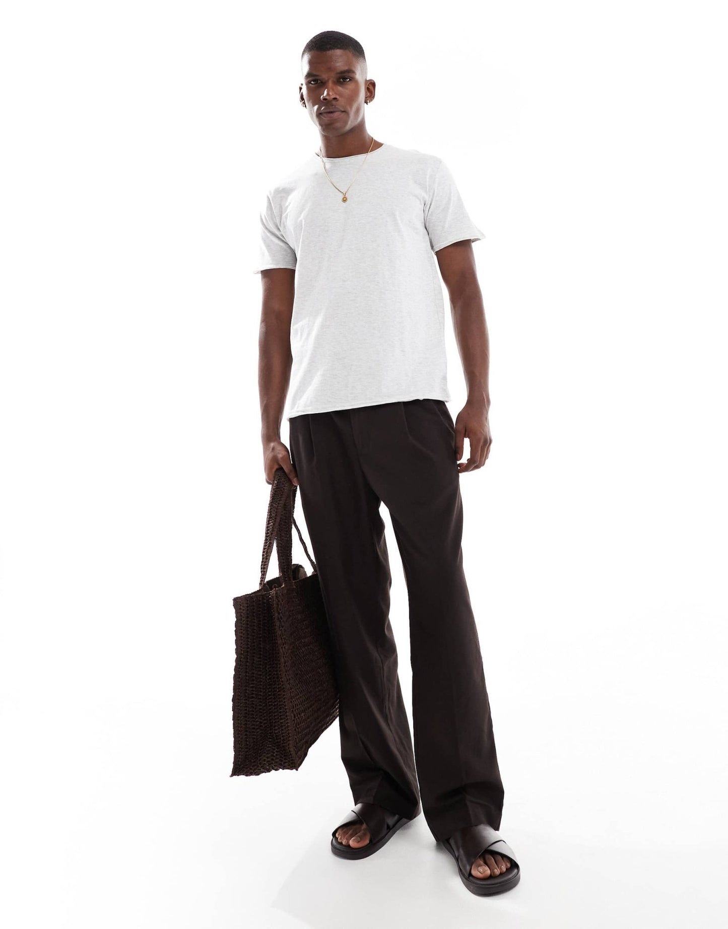 Brave Soul short sleeve t-shirt with raw hem in ecru - ASOS Sample Sale EU Store