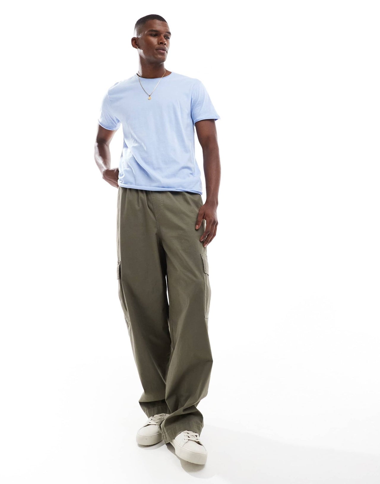 Brave Soul short sleeve t-shirt with raw hem in light blue - ASOS Sample Sale EU Store