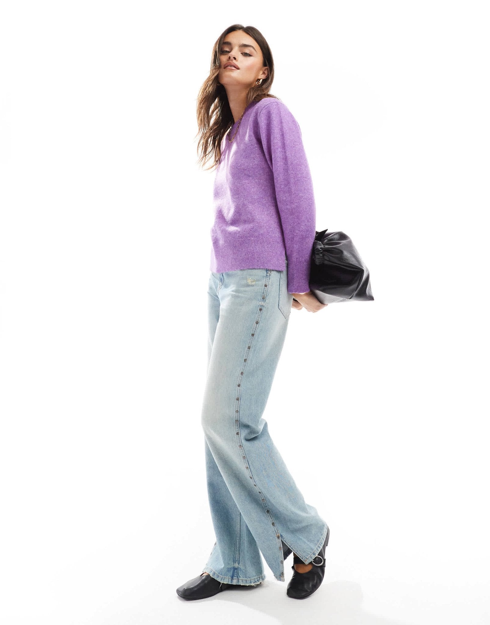 Brave Soul super soft crew neck jumper in purple - ASOS Sample Sale EU Store