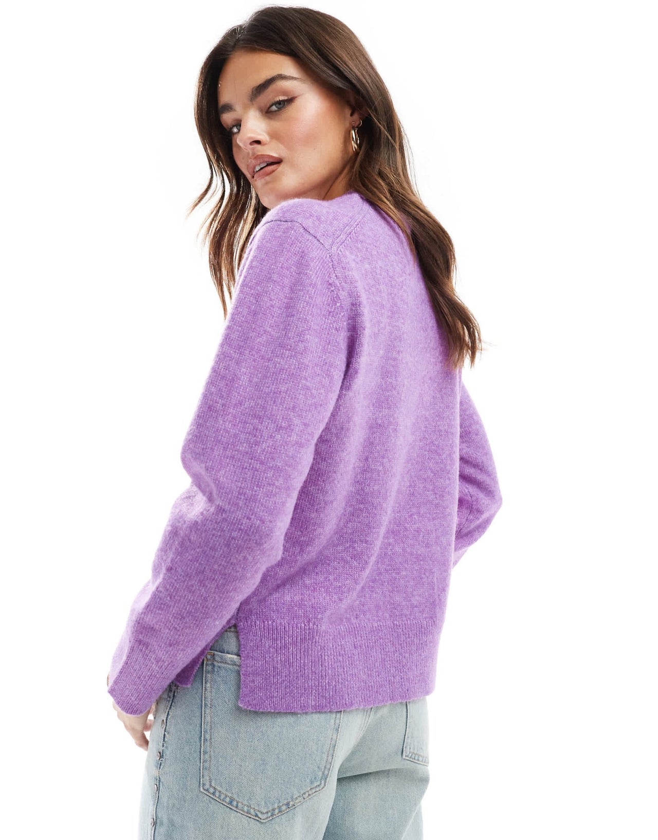 Brave Soul super soft crew neck jumper in purple - ASOS Sample Sale EU Store