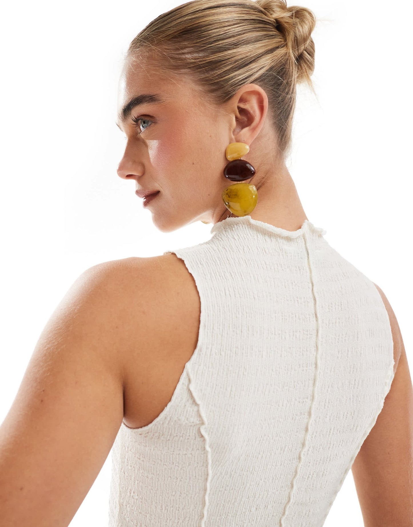 Brave Soul textured vest with stitch detail in cream - ASOS Sample Sale EU Store
