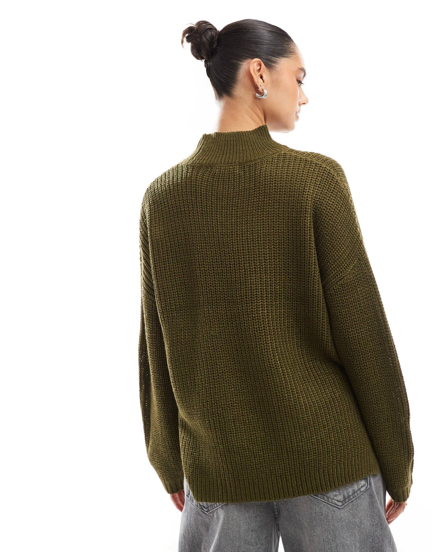 Brave Soul turtle neck oversized jumper in khaki - ASOS Sample Sale EU Store