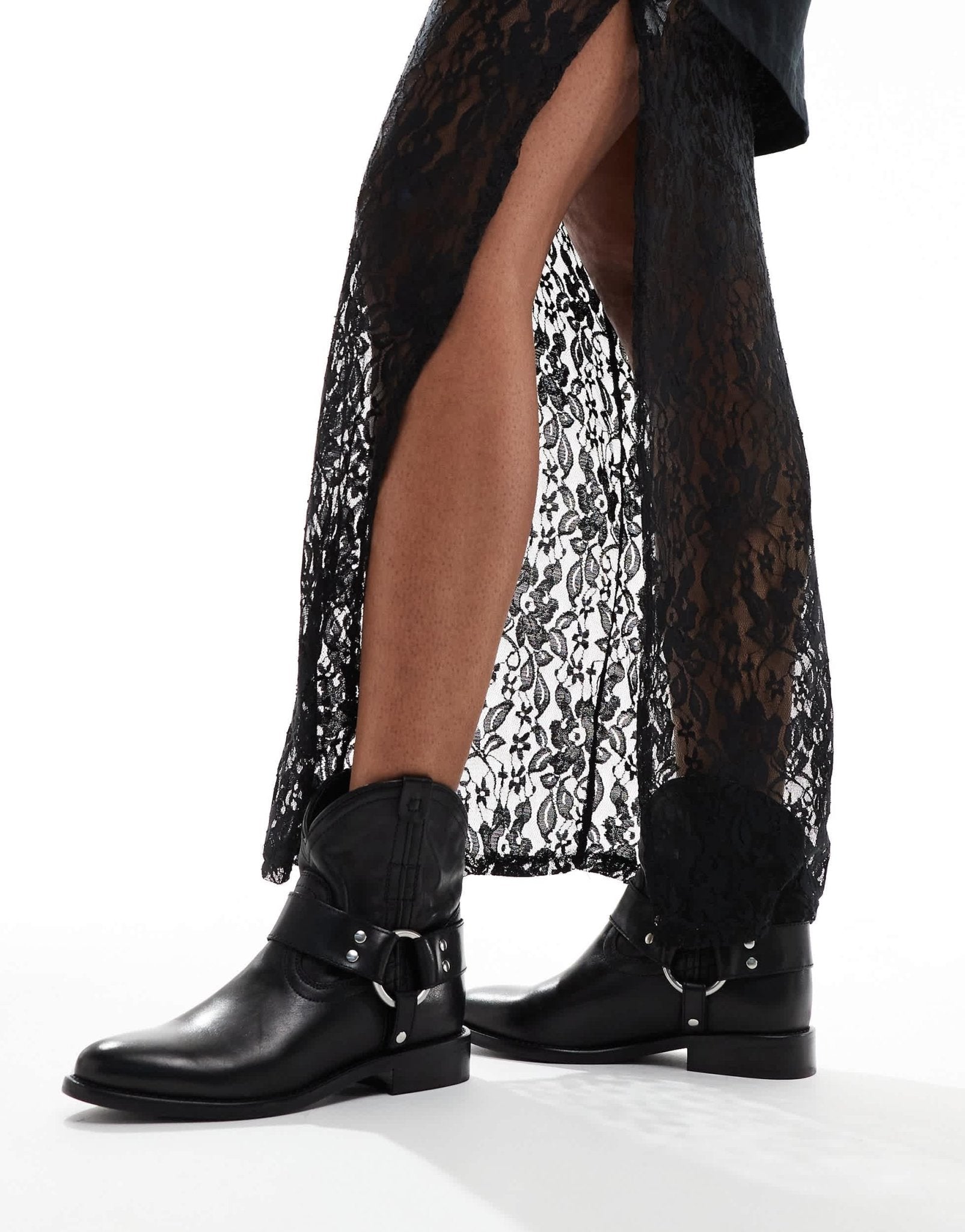Bronx Felise harness ankle boots in black leather - ASOS Sample Sale EU Store
