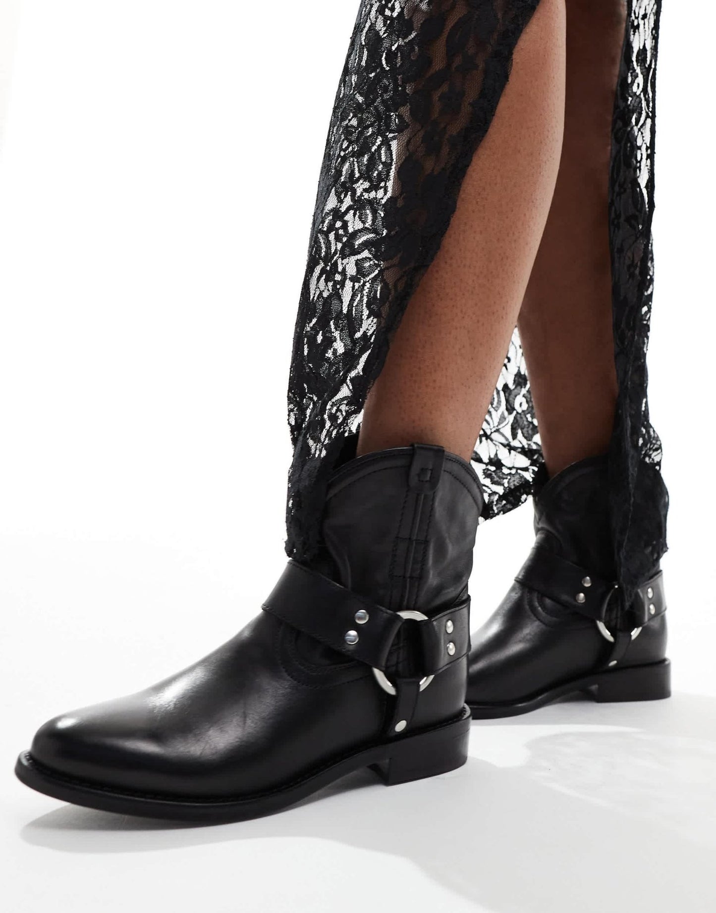 Bronx Felise harness ankle boots in black leather - ASOS Sample Sale EU Store