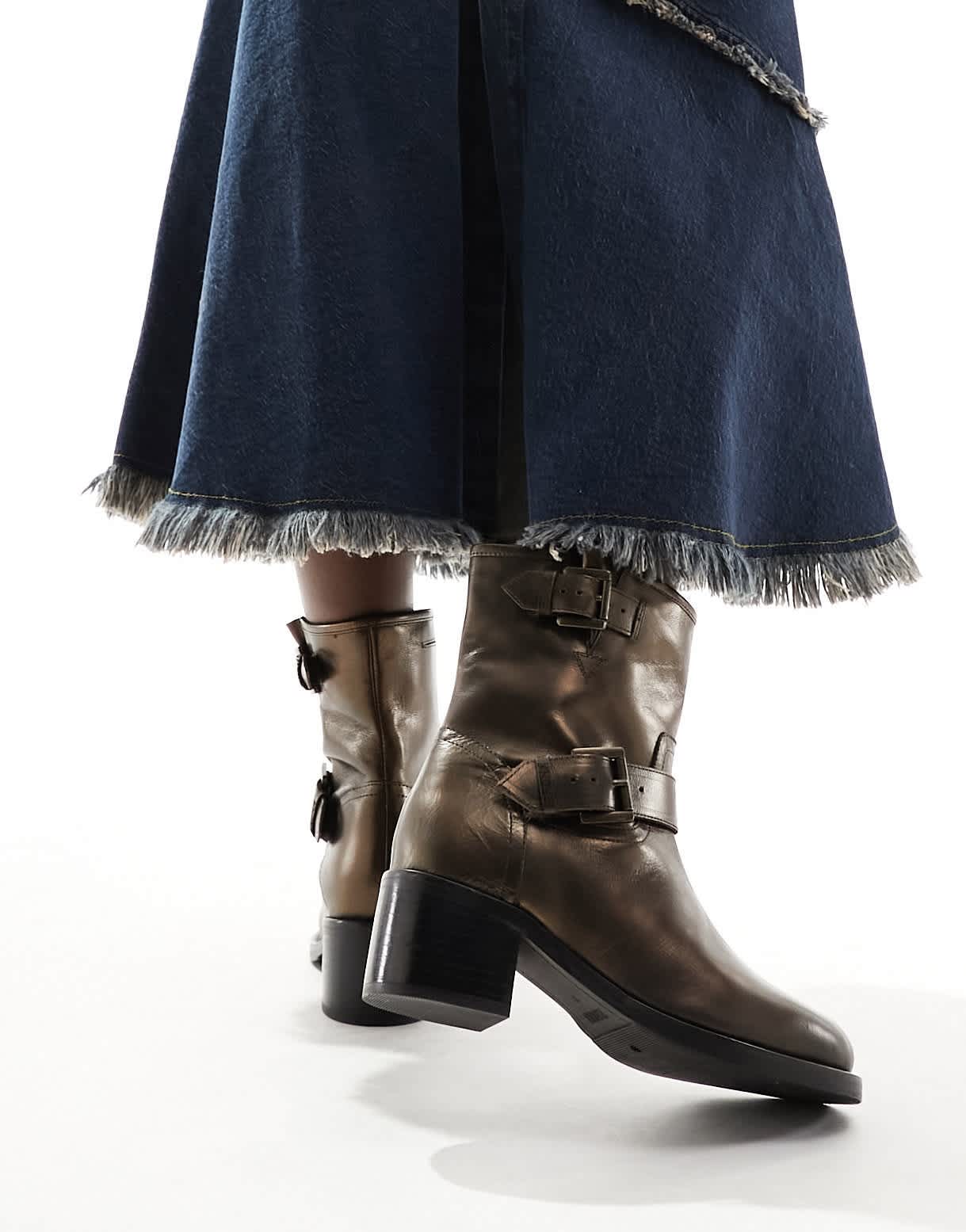 Bronx New Camperos biker ankle boots in bronze - ASOS Sample Sale EU Store