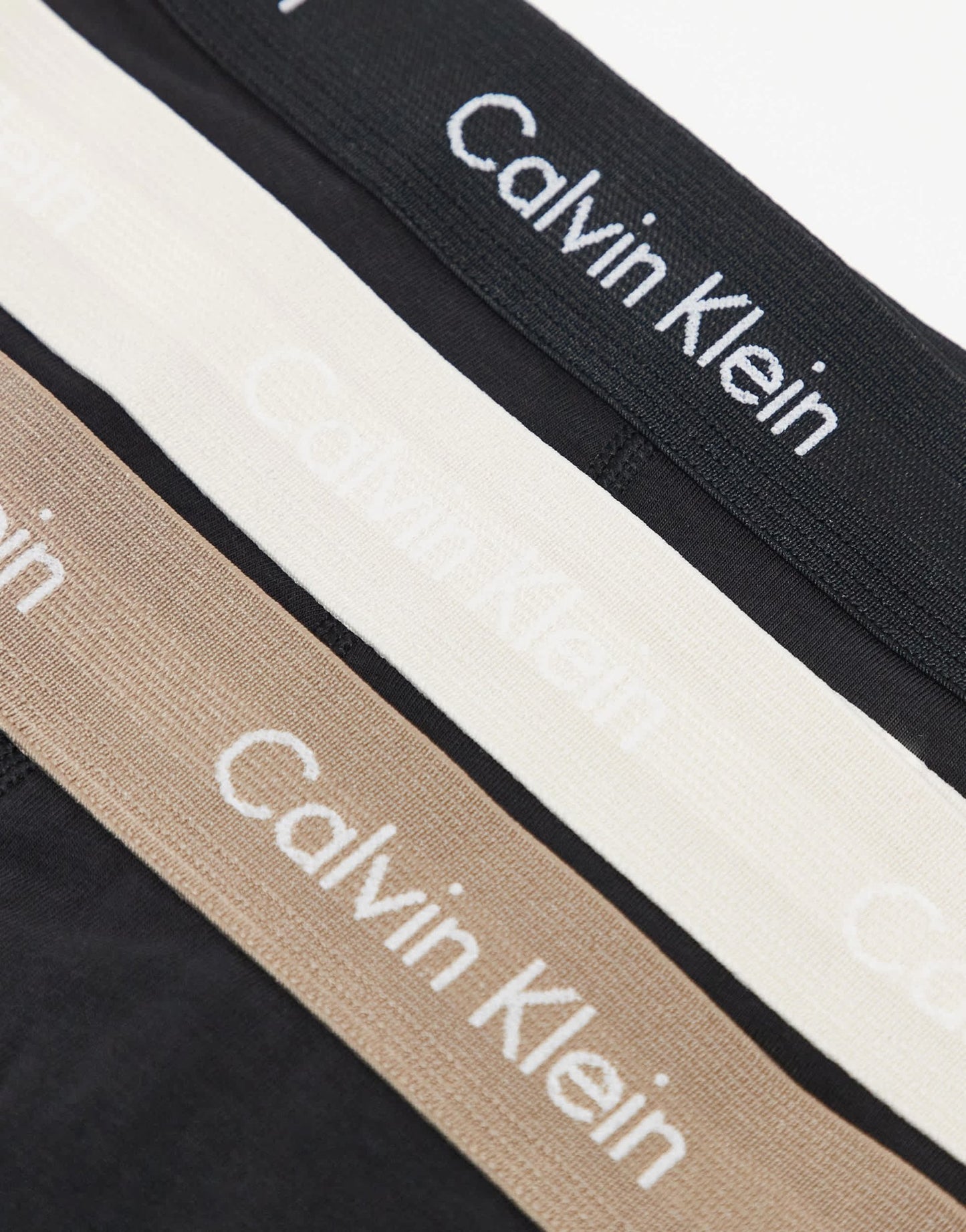 Calvin Klein 3 pack in black with beige waistbands - ASOS Exclusive - ASOS Sample Sale EU Store