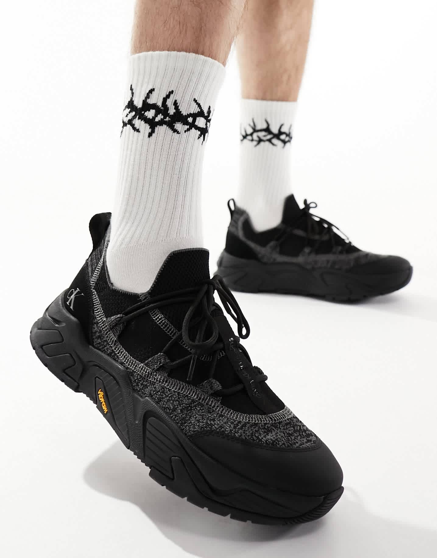 Calvin Klein chunky vibram sock trainers in black - ASOS Sample Sale EU Store