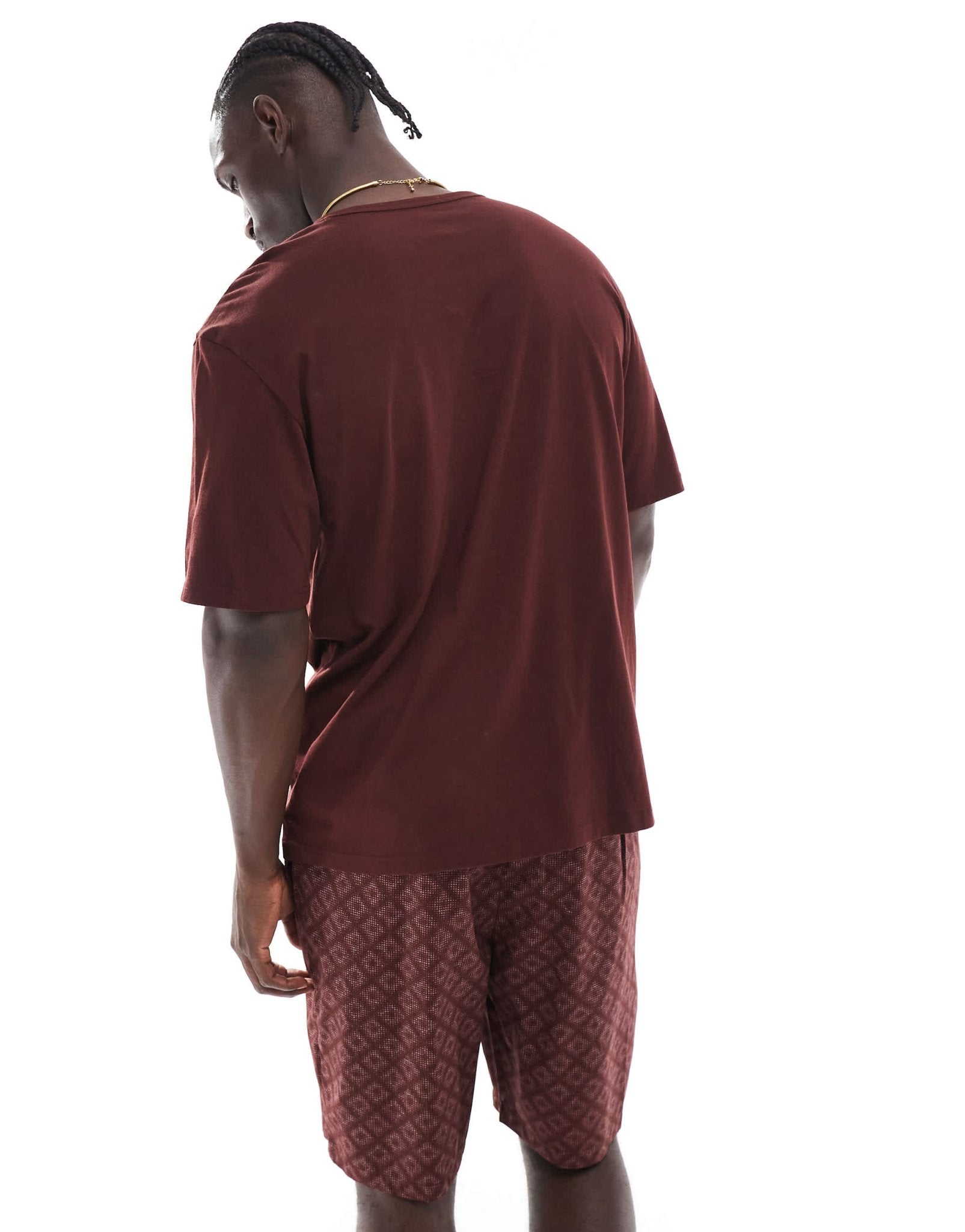 Calvin Klein CK Established sleep short set in red - ASOS Sample Sale EU Store