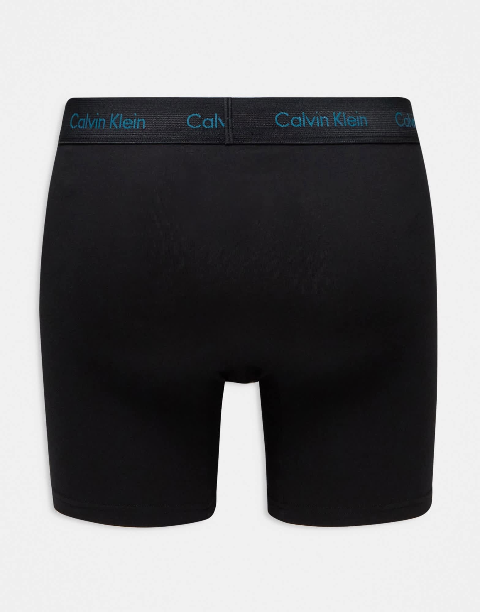 Calvin Klein cotton stretch boxer briefs 3 pack in black with coloured logo - ASOS Sample Sale EU Store