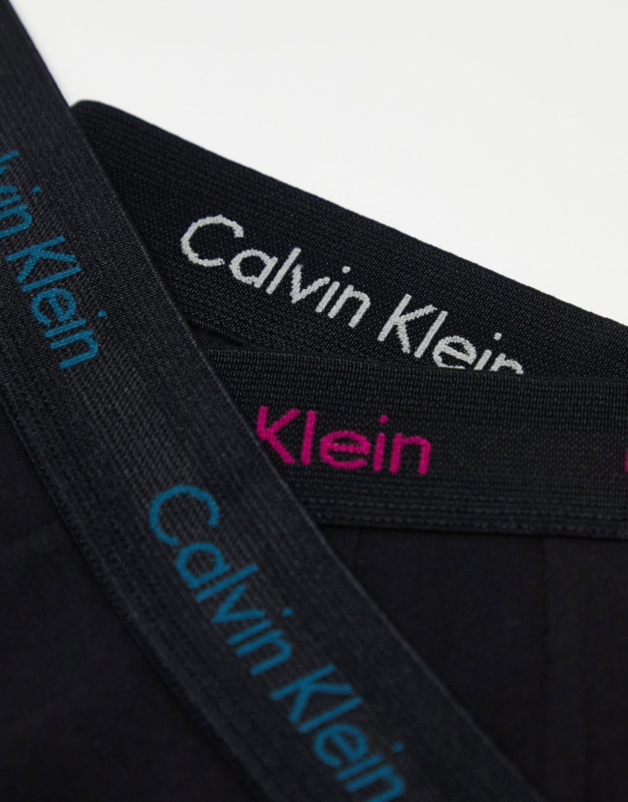 Calvin Klein cotton stretch boxer briefs 3 pack in black with coloured logo - ASOS Sample Sale EU Store
