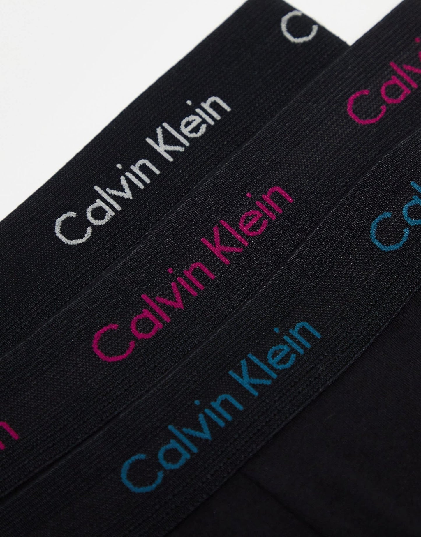 Calvin Klein cotton stretch boxer briefs 3 pack in black with coloured logo - ASOS Sample Sale EU Store