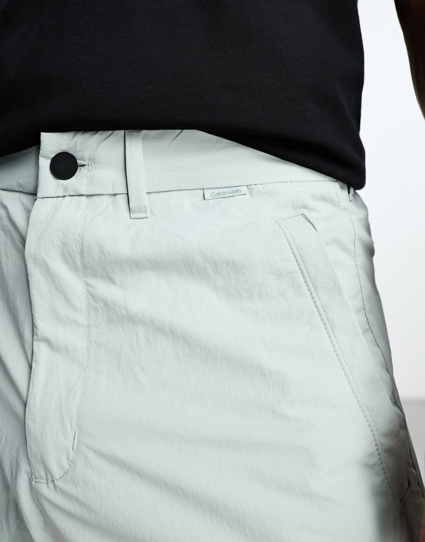 Calvin Klein crinkle cargo shorts in light grey - ASOS Sample Sale EU Store