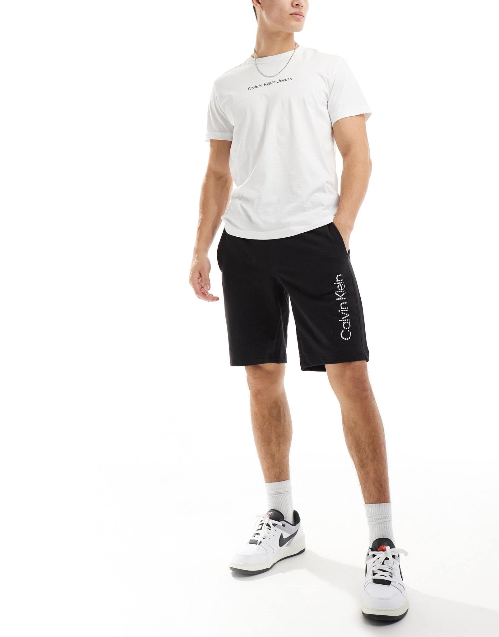 Calvin Klein degrade logo jersey shorts in black - ASOS Sample Sale EU Store