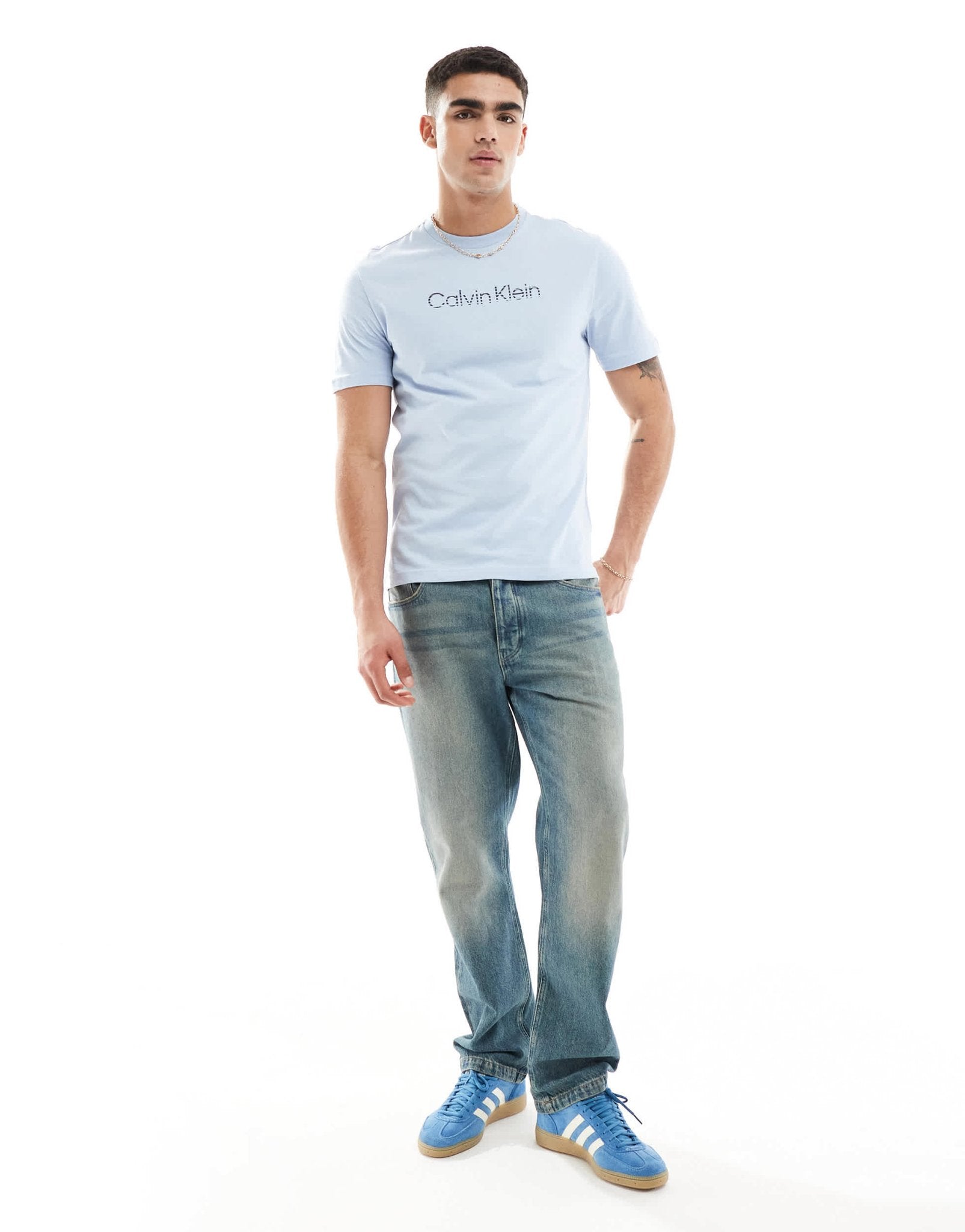 Calvin Klein degrade logo t-shirt in blue - ASOS Sample Sale EU Store